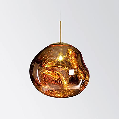 LITFAD Modern Gold Lava Ball Drop Pendant Light - 12