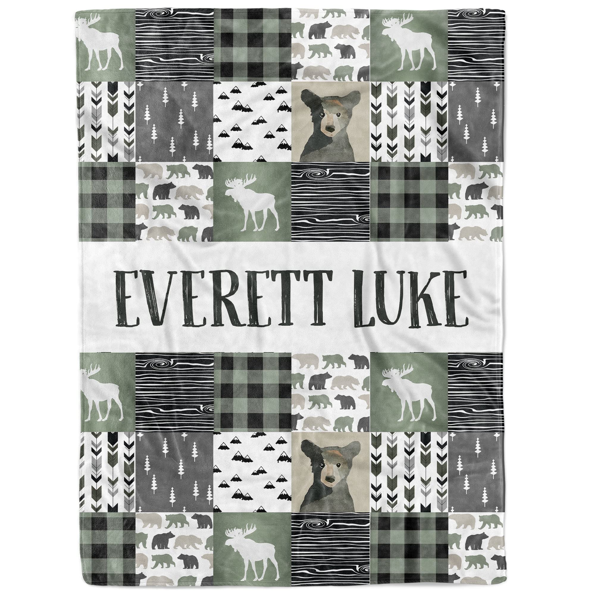 Personalized Baby Blankets for Boys with Name - Custom Fleece Newborn Blanket Gift | Soft & Cozy MDPrints Bear Design | Perfect for Nursery, Christening & First Birthday Presents