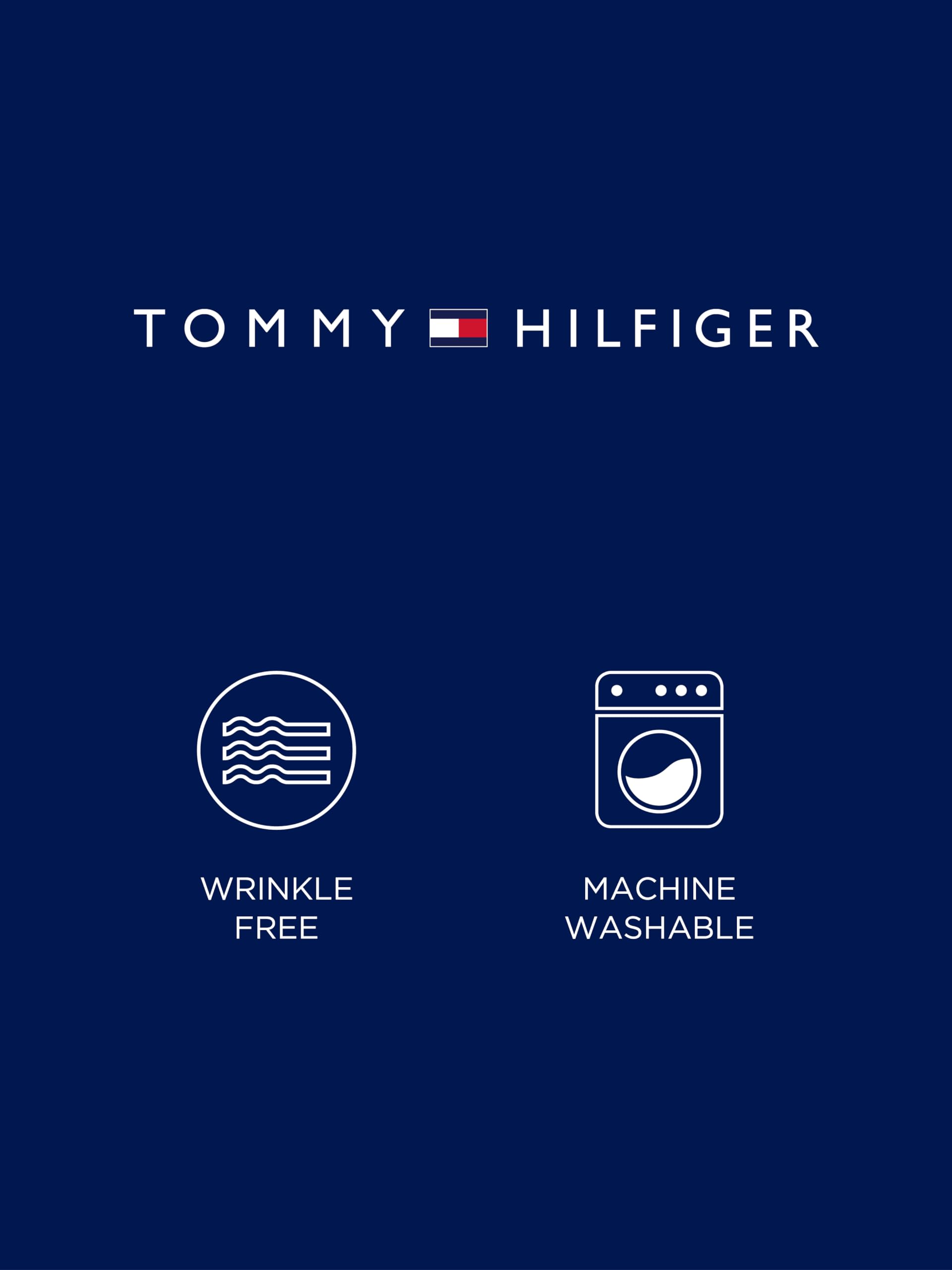 Tommy Hilfiger Men's Regular Fit Non-Iron Gingham Dress Shirt for Business Casual & Office Wear