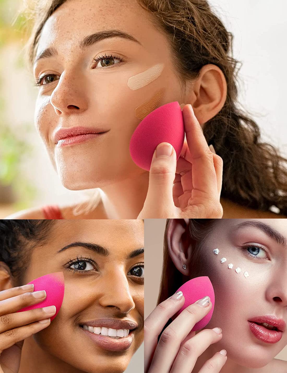 15 Pcs Makeup Sponge Set - Beauty Blender Foundation Sponge for Liquid, Cream & Powder Makeup with 2 Blender Holder Stands (3 Colors) - Perfect for Professional Makeup Artists & Everyday Beauty Routine