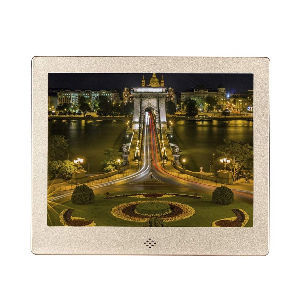8 Inch Digital Picture Frame with IPS HD Screen - MP3/MP4 Video Player, Clock & Calendar - Remote Control Included | Perfect for Home Decor, Office Display & Holiday Gifts (Silver)