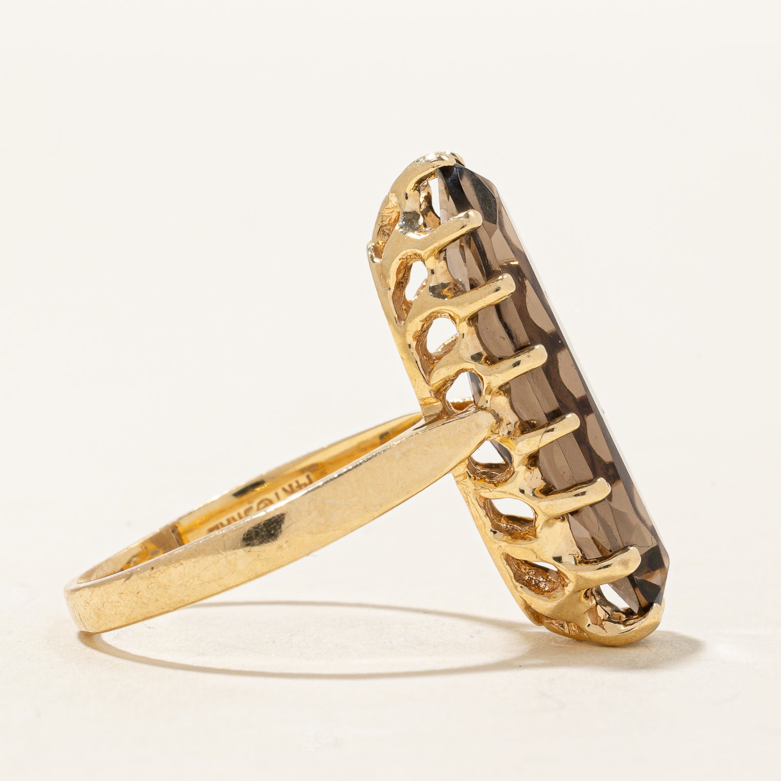 Smoky Quartz Cocktail Ring - 6.00 Carat Genuine Stone - Size 7.75 - Elegant Evening Wear & Special Occasion Jewelry for Women