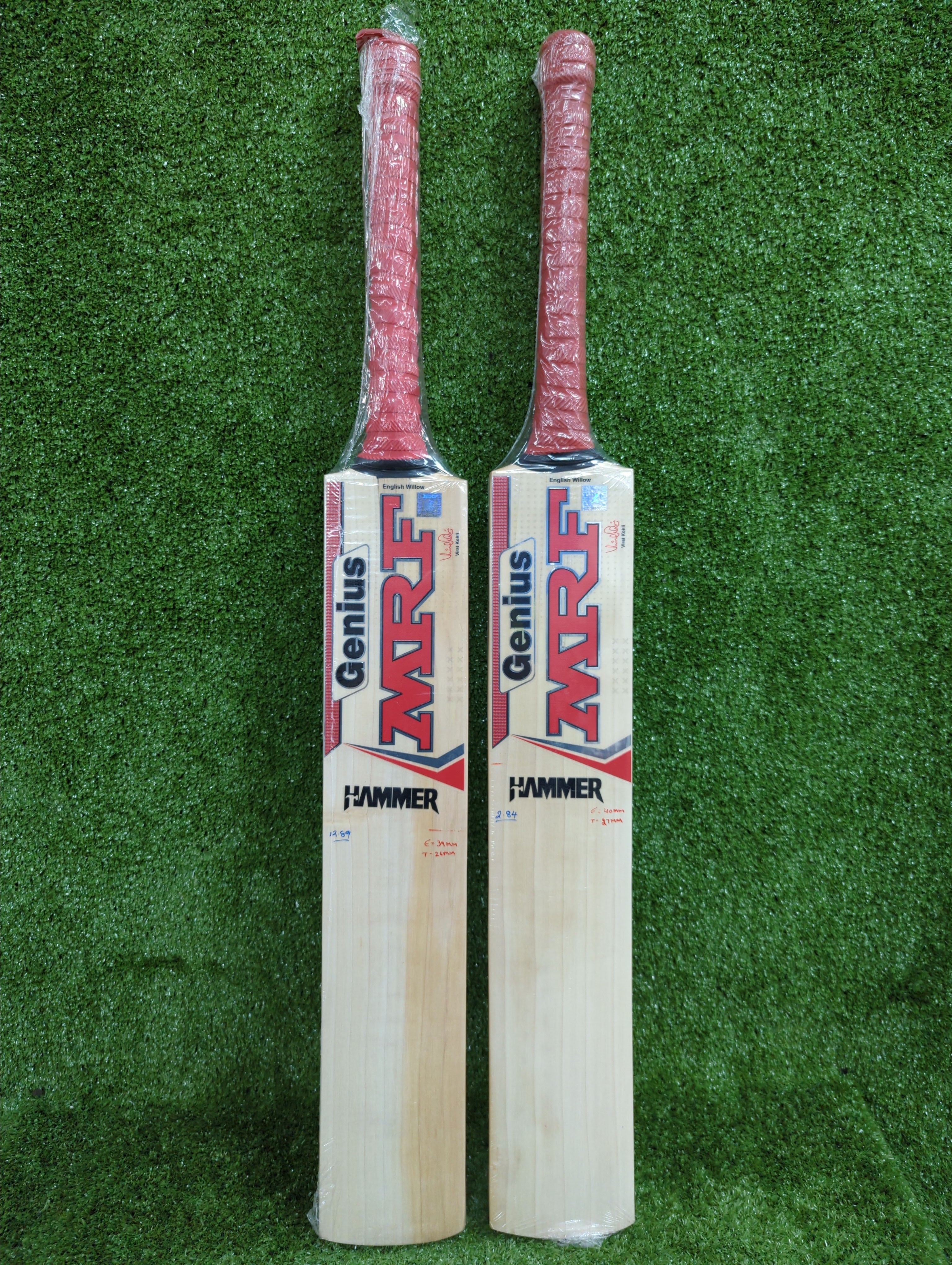 MRF Genius Hammer English Willow Cricket Bat - Premium Grade for Professional Players - Perfect for Matches, Training & Practice Sessions