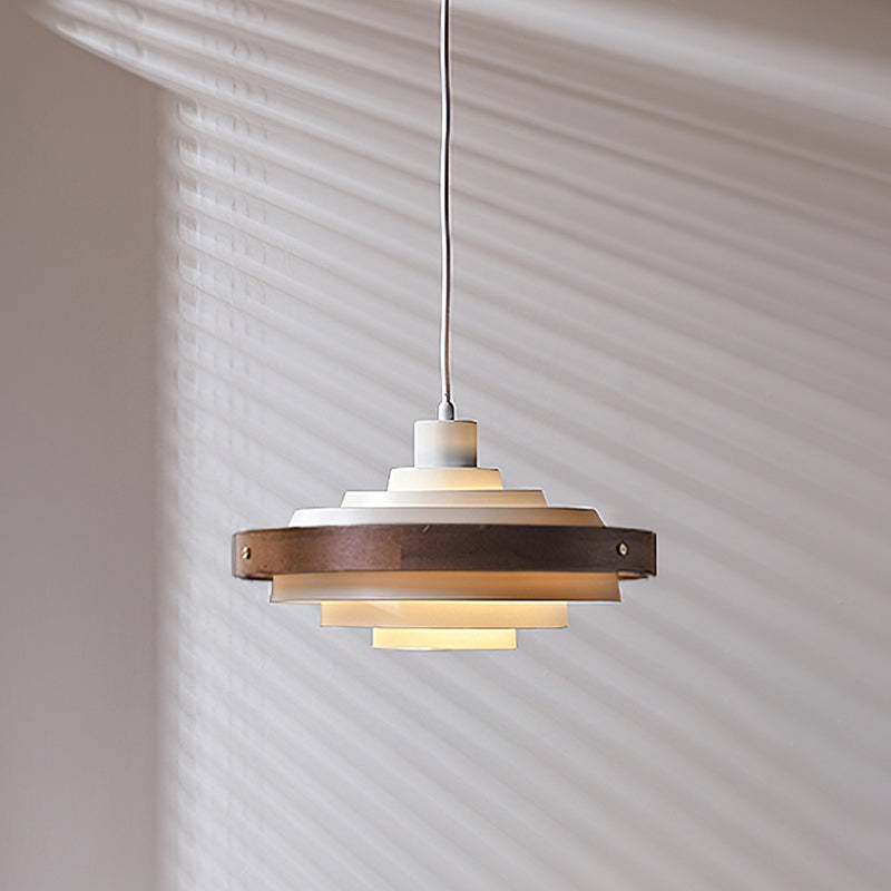 Modern Drum Pendant Light - Sleek Hanging Fixture for Dining Room, Kitchen Island & Bedroom Lighting - Energy Efficient LED Ceiling Light with Adjustable Height