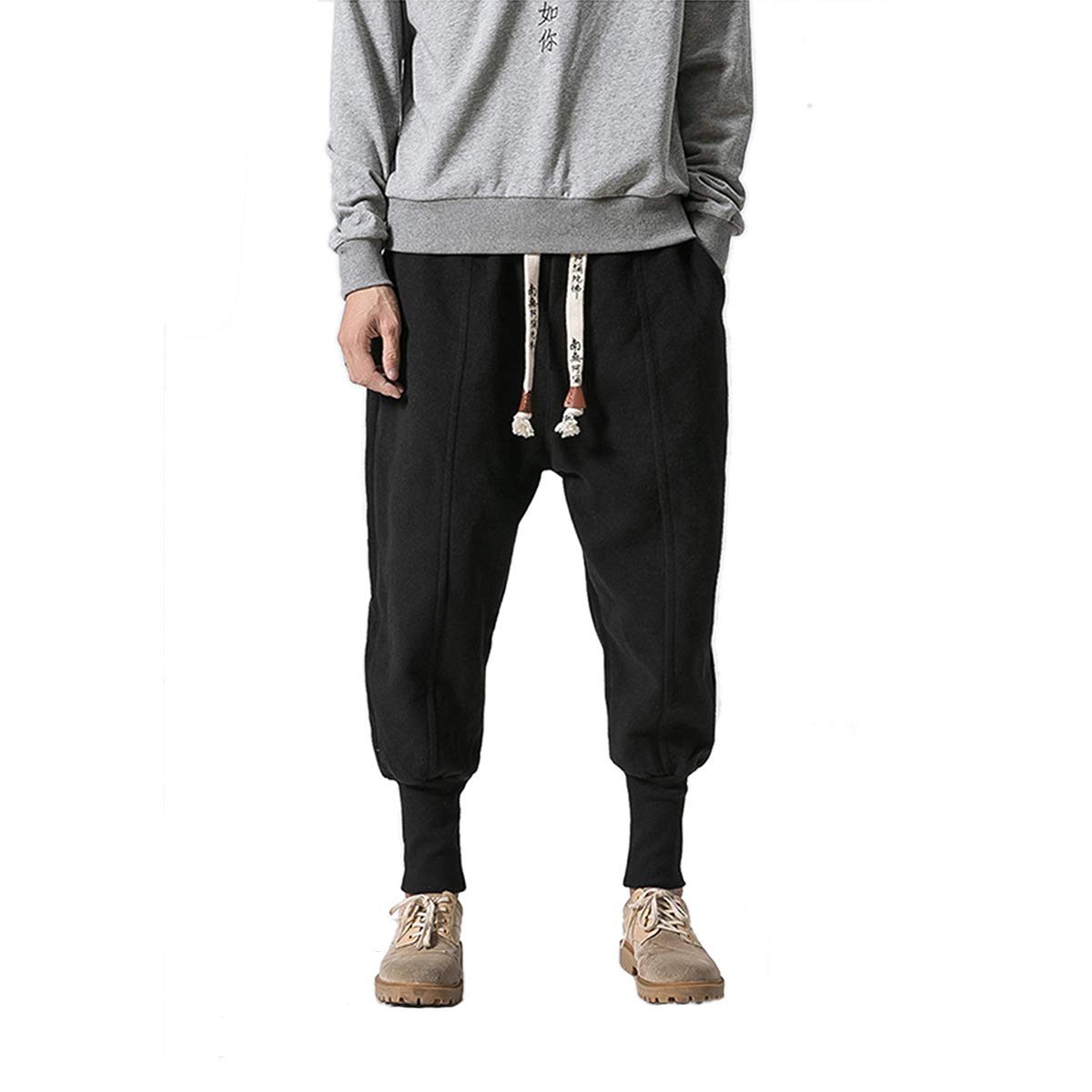 Seidarise Men's Jogger Sweatpants - Winter Running Track Pants for Sports & Hip Hop Style - Comfortable Athletic Pants for Gym, Workout & Casual Wear - Black