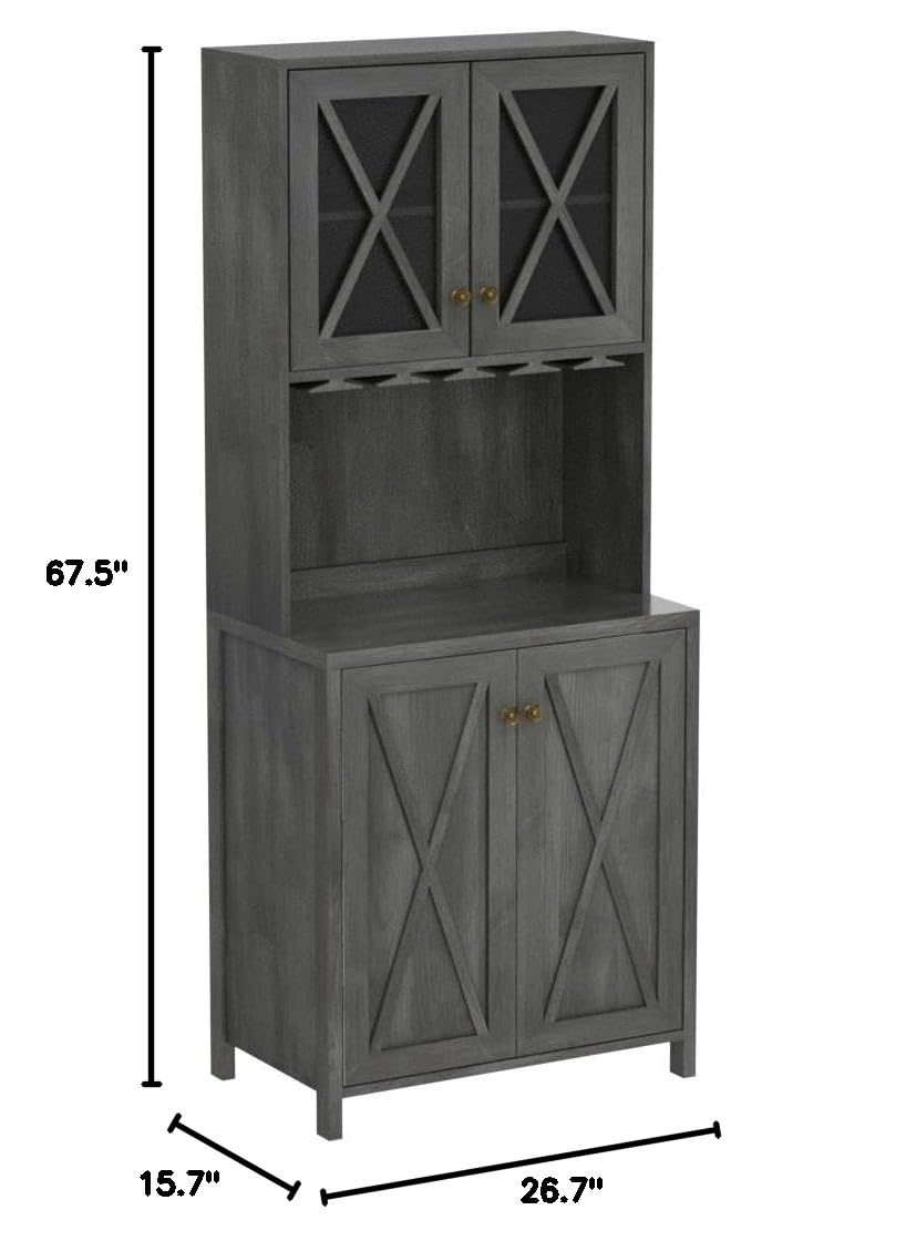 YITAHOME Kitchen Pantry Cabinet with Microwave Stand - Freestanding Storage Organizer for Small Spaces, Spice Rack & Countertop Organization - Perfect for Apartments, Dorms & Compact Kitchens