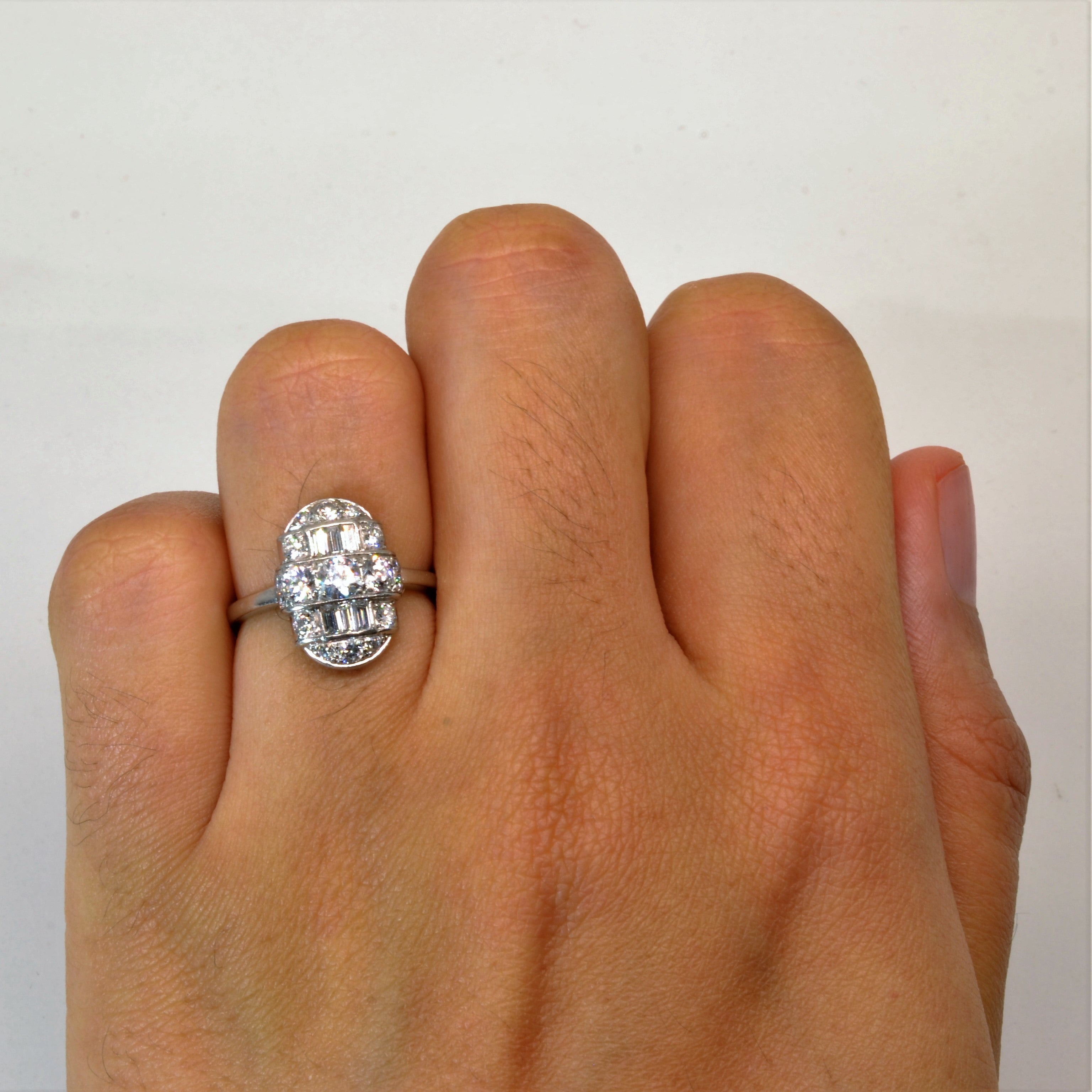 0.74ctw Multi Diamond Cluster Cocktail Ring - Size 4.25 | Elegant Wedding, Anniversary & Party Jewelry for Women
