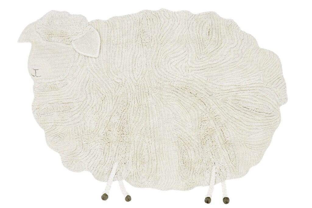 Lorena Canals Washable Wool Rug - Soft Pink Sheep Design for Nursery, Kids Room & Playroom Decor | Eco-Friendly & Hypoallergenic