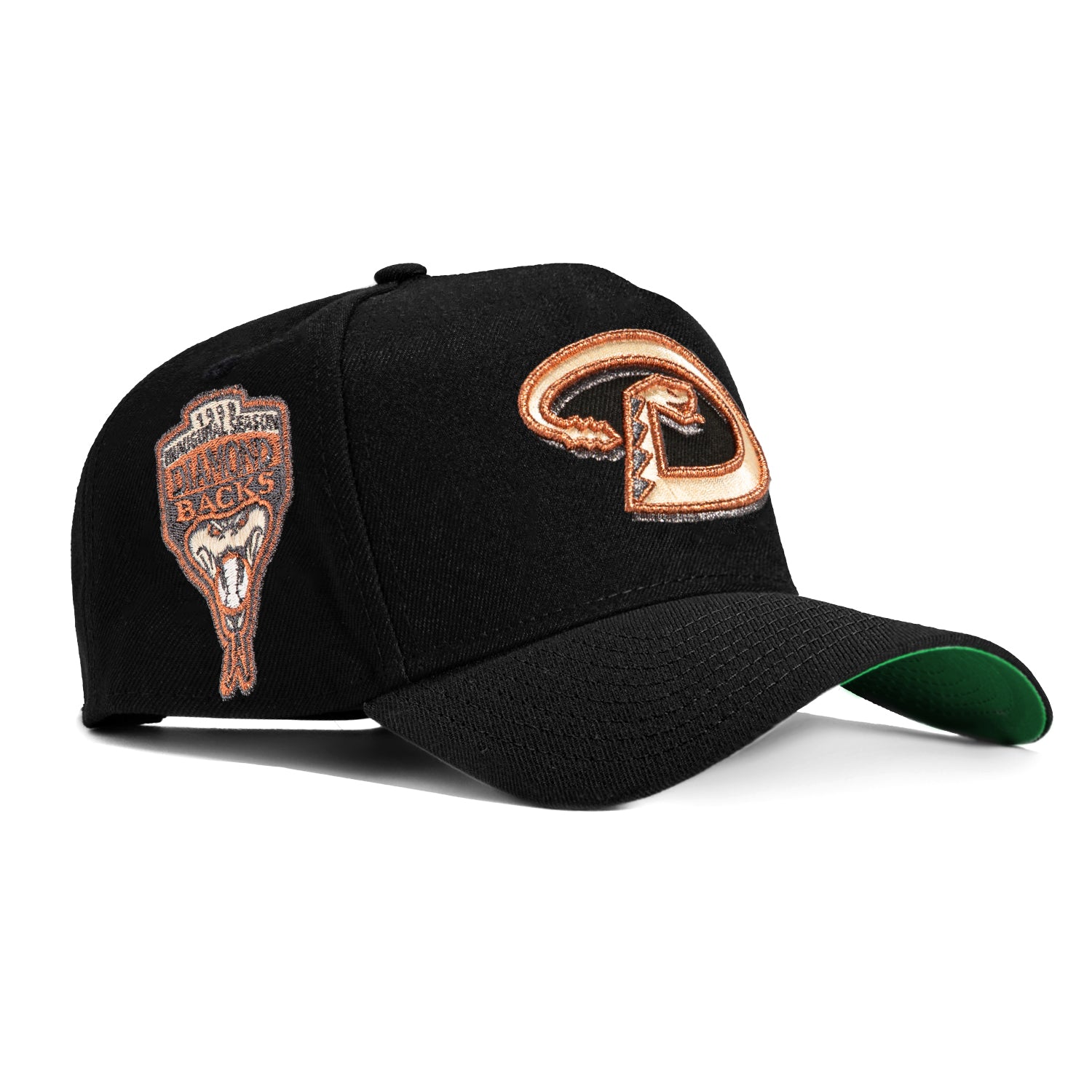 New Era 9Forty A-Frame Arizona Diamondbacks Inaugural Patch Snapback Hat - Adjustable D-Ring Closure, Black & Brown Options | Perfect for Baseball Games, Fan Gear & Streetwear Fashion