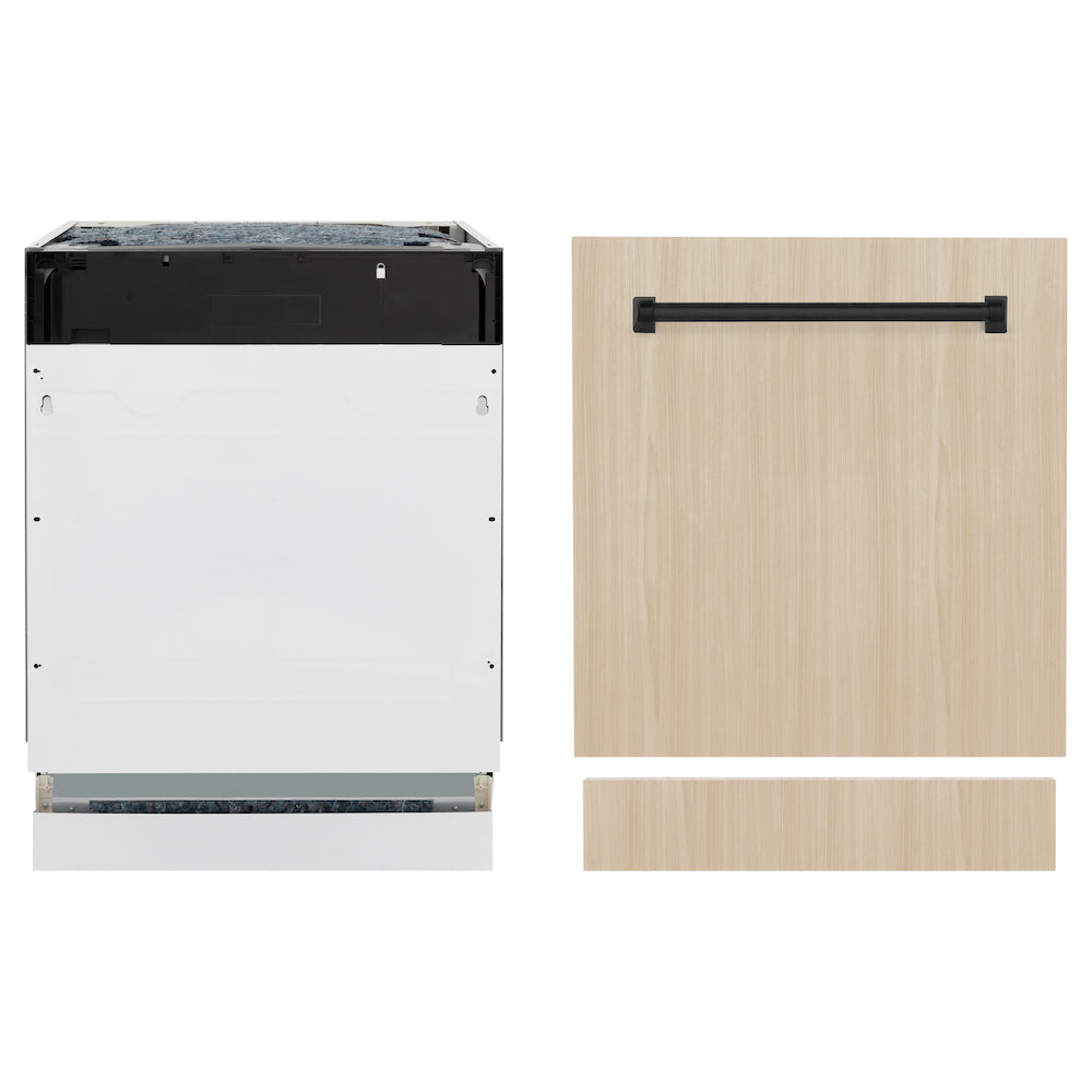 ZLINE Autograph Edition 24 Inch Built-In Dishwasher - Tallac Series with 3rd Rack, Top Controls & Tall Tub - Custom Panel Ready Matte Black Handle (51dBa) - Perfect for Modern Kitchens & Open Concept Homes