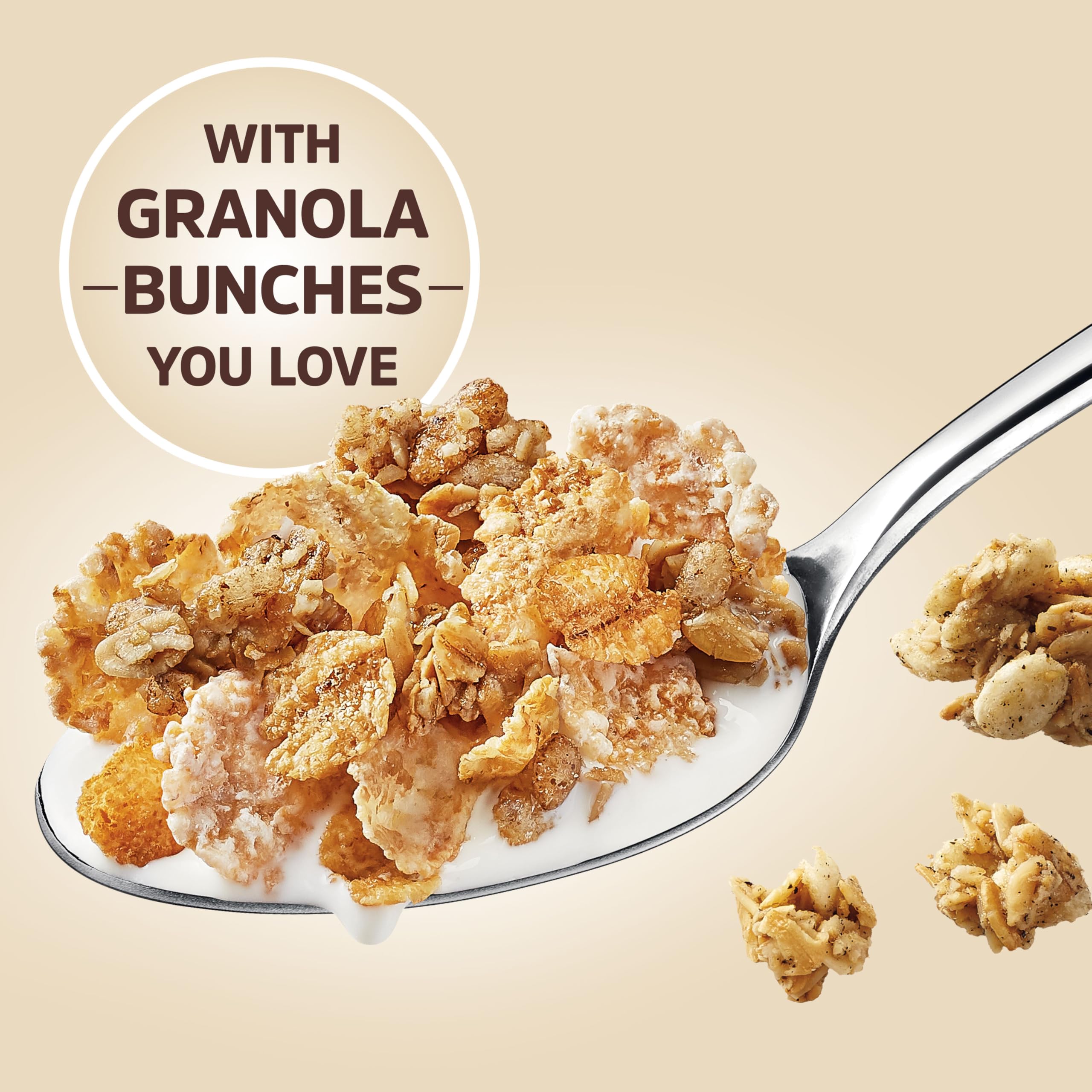 Honey Bunches of Oats Vanilla Cereal - Crunchy Oat & Granola Clusters Breakfast Cereal, 12 oz Box - Perfect for Quick Breakfast, Snacks & Healthy Eating