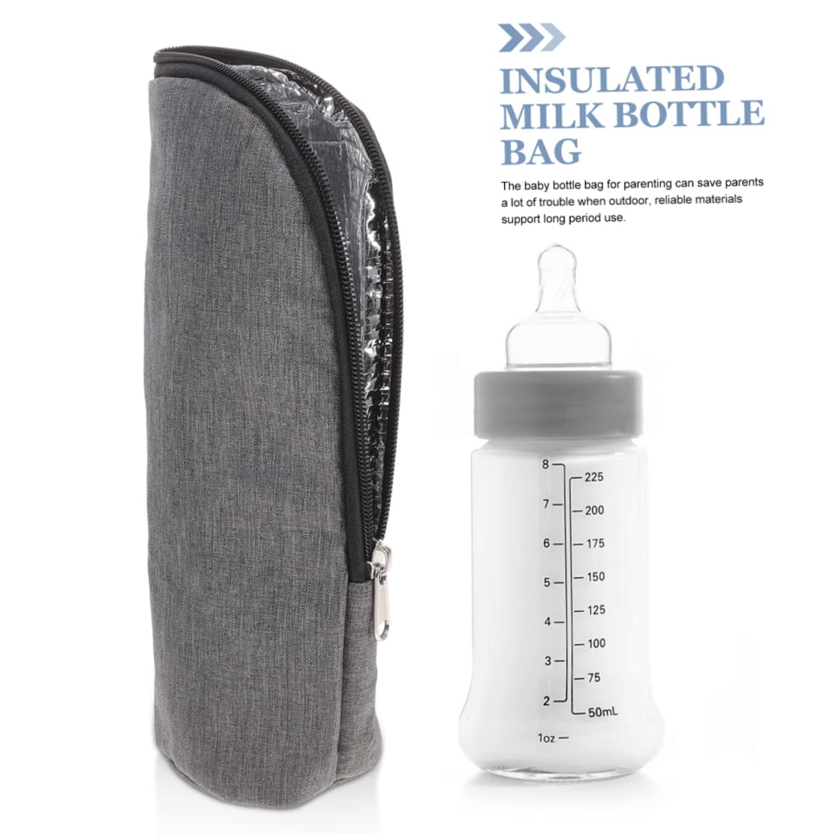 iBasenice Insulated Baby Bottle Bag with Safety Zipper - Thermal Milk Bottle Carrier for Outdoor, Travel & Daycare - Perfect for Moms on the Go