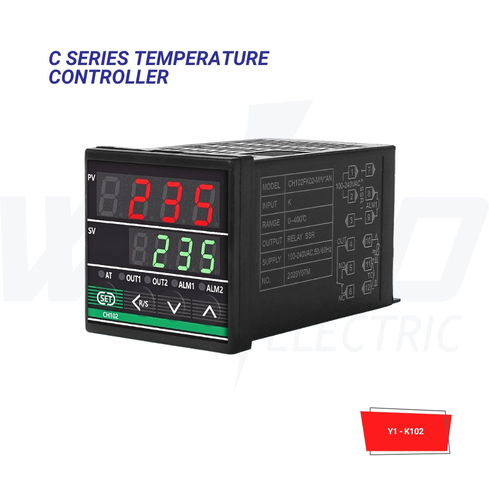 C Series Digital Temperature Controller - Precise Thermostat for HVAC, Homebrew & Industrial Use | 102 Model