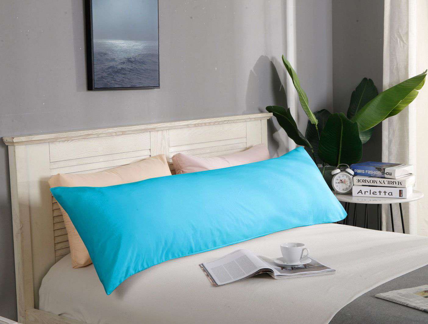 1000TC Premium Ultra Soft Body Pillowcase - Light Blue | Luxury Bedding for Side Sleepers & Back Pain Relief | Perfect for Home, Hotel & Travel Use