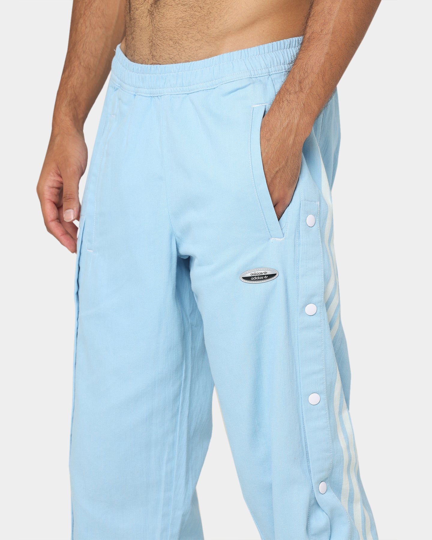 Adidas Denim Pants for Men - Light Blue Washed Slim Fit Jeans | Comfortable Stretch Denim with Classic 3-Stripes | Perfect for Casual Wear, Street Style & Everyday Outfits