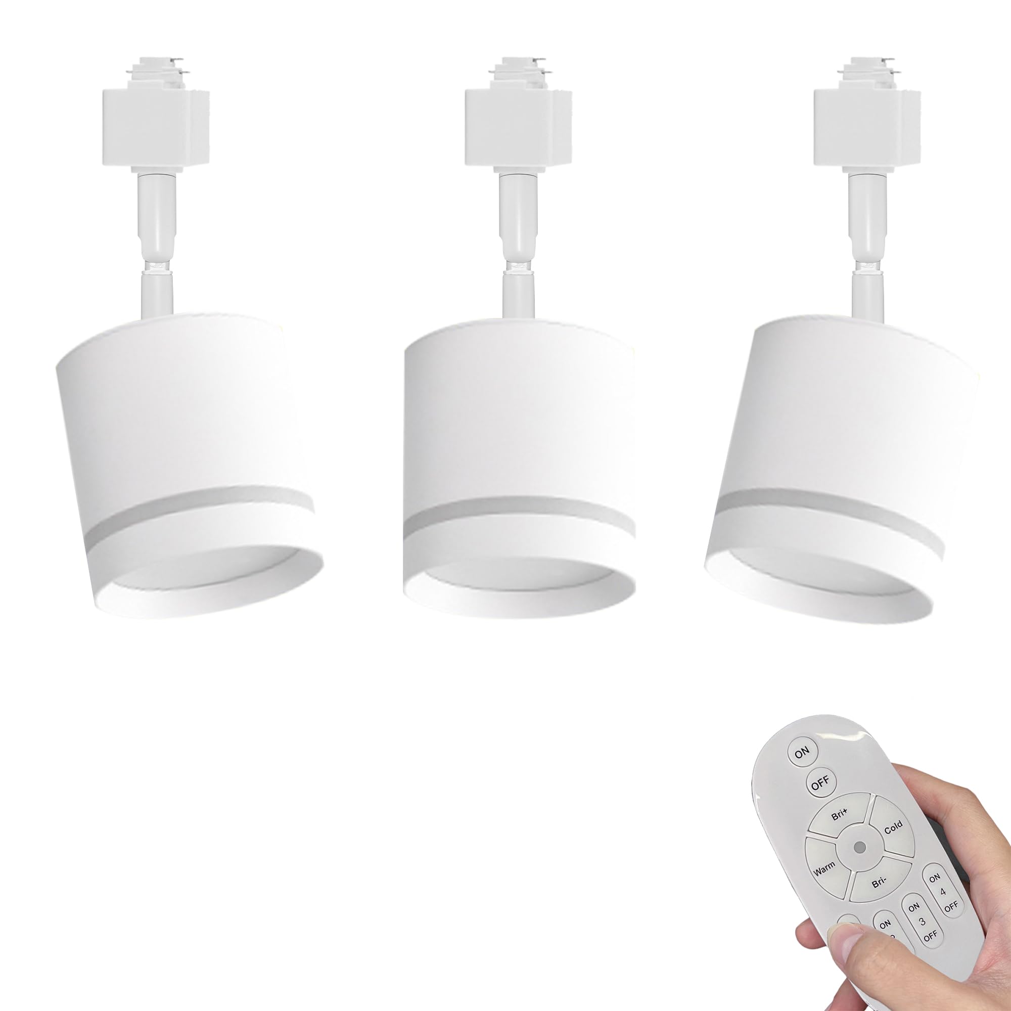 7W Dimmable COB LED Track Light with Remote Control - Adjustable Multi-Rotation H-Type Design in Macaron White (3 Lights Set) - Perfect for Dining Room, Kitchen, and Retail Lighting