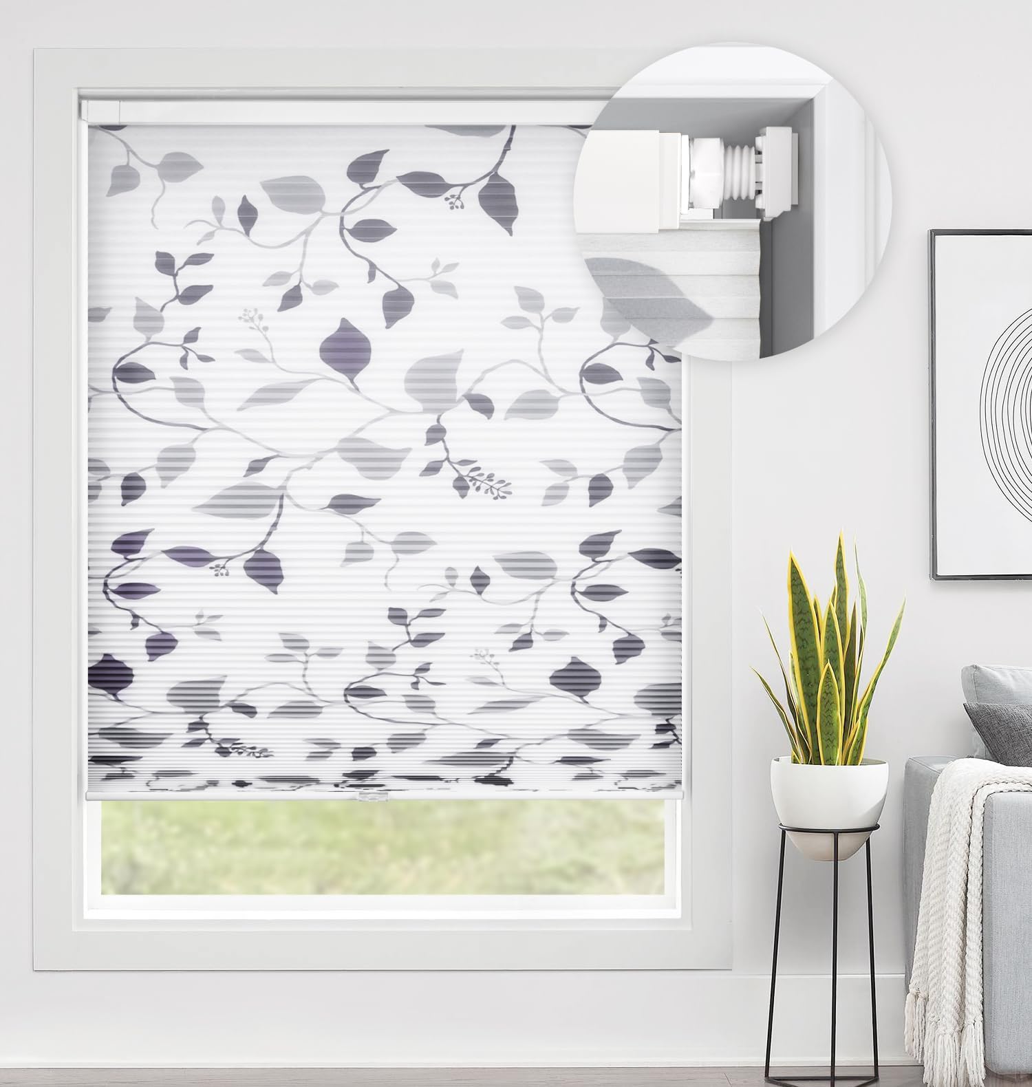 No Tools No Drill Cordless Cellular Shades - Light Filtering Honeycomb Window Blinds 26
