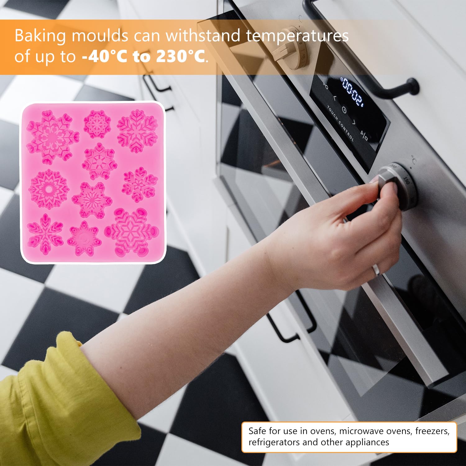 Dohia Christmas Silicone Molds for Chocolate & Candy Making - Reusable Non-Stick Baking Molds for Small Candies, Cookies & Desserts (Hot Pink) - Perfect for Holiday Baking, DIY Treats & Party Favors