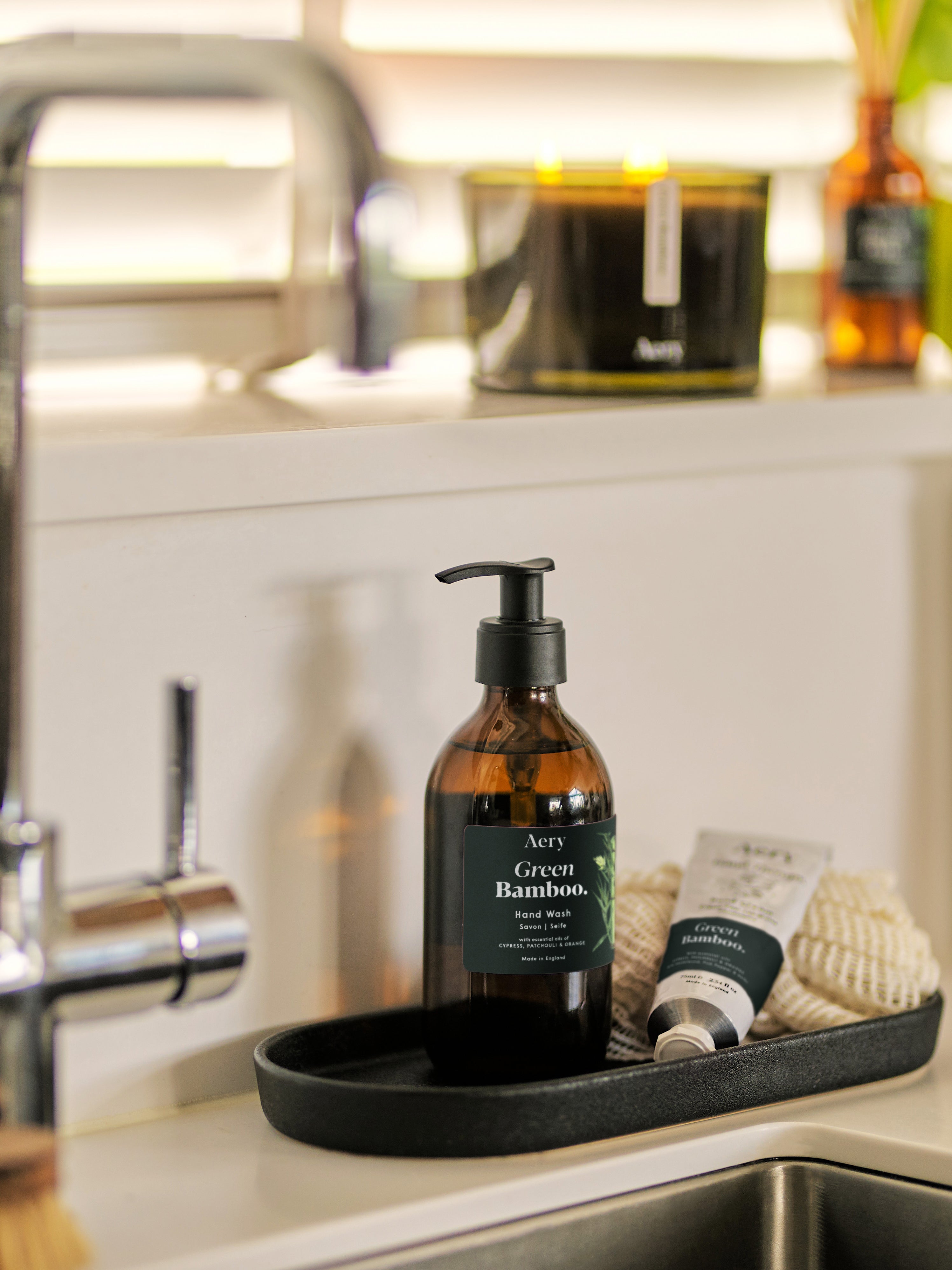 Aery Botanical Hand Wash - Green Bamboo Scent | Natural & Moisturizing | Perfect for Kitchen, Bathroom & Guest Use