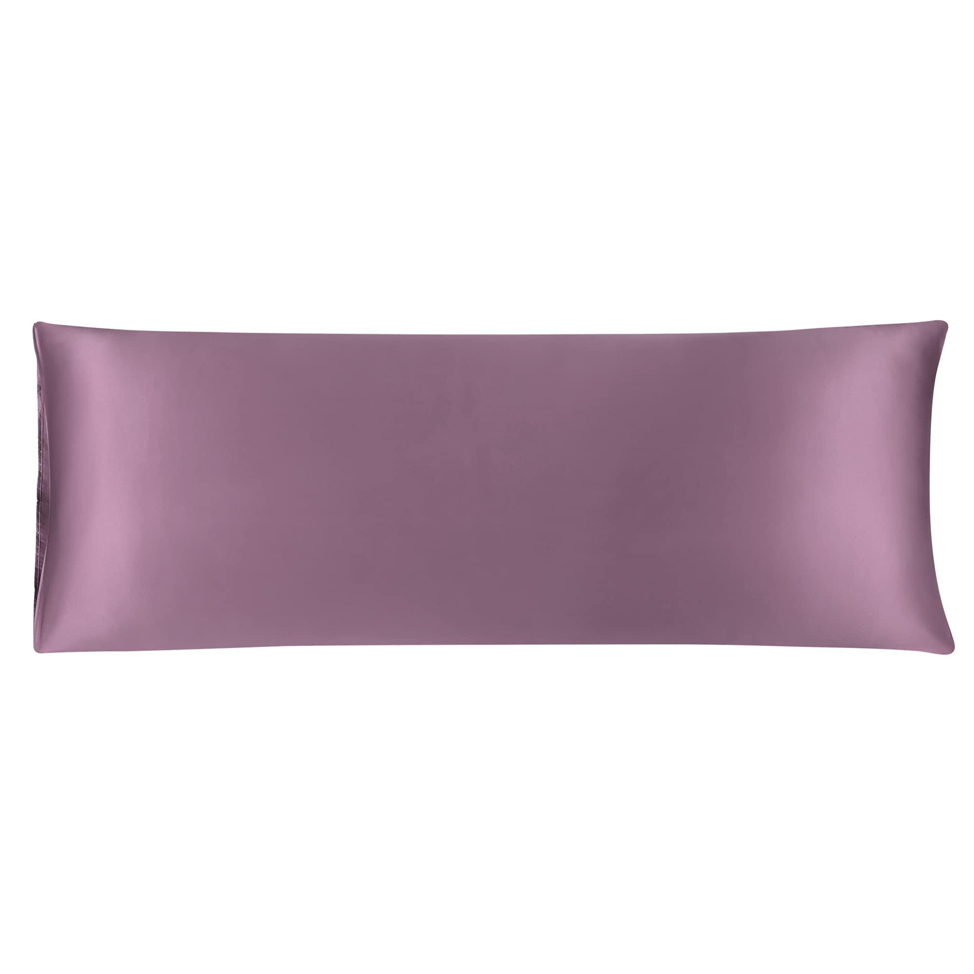 Luxury Mauve Silky Satin Body Pillow Cover 20x54 Inch - Cooling Anti-Wrinkle Pillowcase for Hair & Skin Care - Perfect for Sleeping, Travel, and Home Comfort