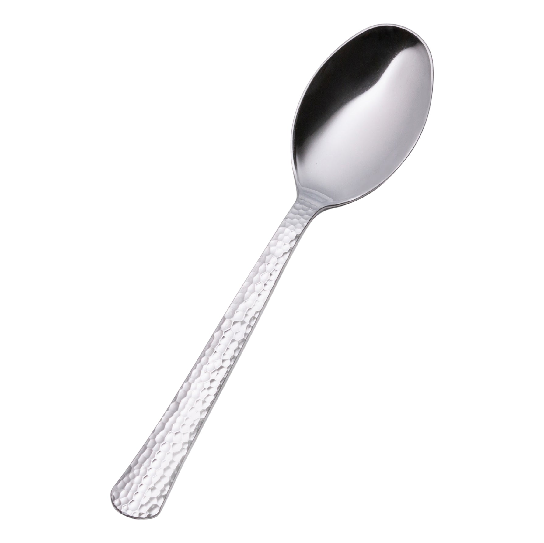 Disposable Shiny Metallic Silver Flatware Set - Elegant Hammered Cutlery for Parties, Weddings & Special Events - Perfect for Catering, Banquets & Upscale Dining