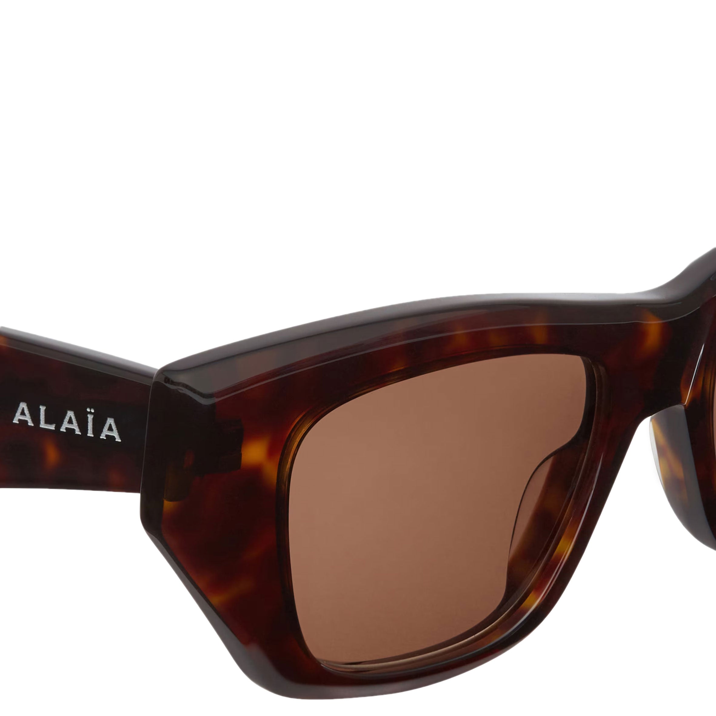 Alaïa AA0074S Square Cat Eye Sunglasses in Havana Brown - Stylish UV Protection Shades for Women, Perfect for Beach, Driving & Outdoor Activities