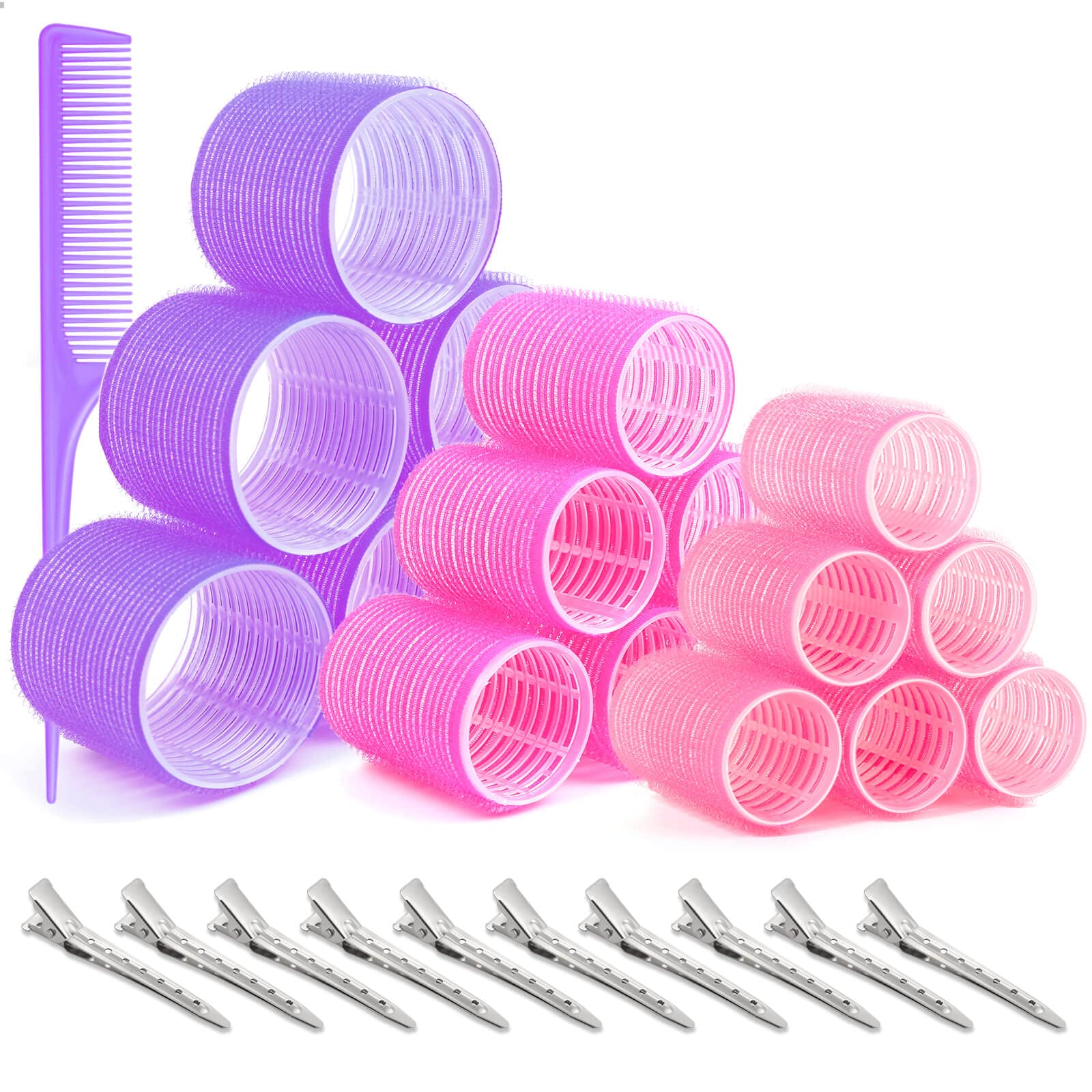 Best Hair Rollers Set for Curly & Wavy Styles - Heatless Curling Rods for Long & Short Hair - Perfect for Home Styling, Salon Use & Special Occasions