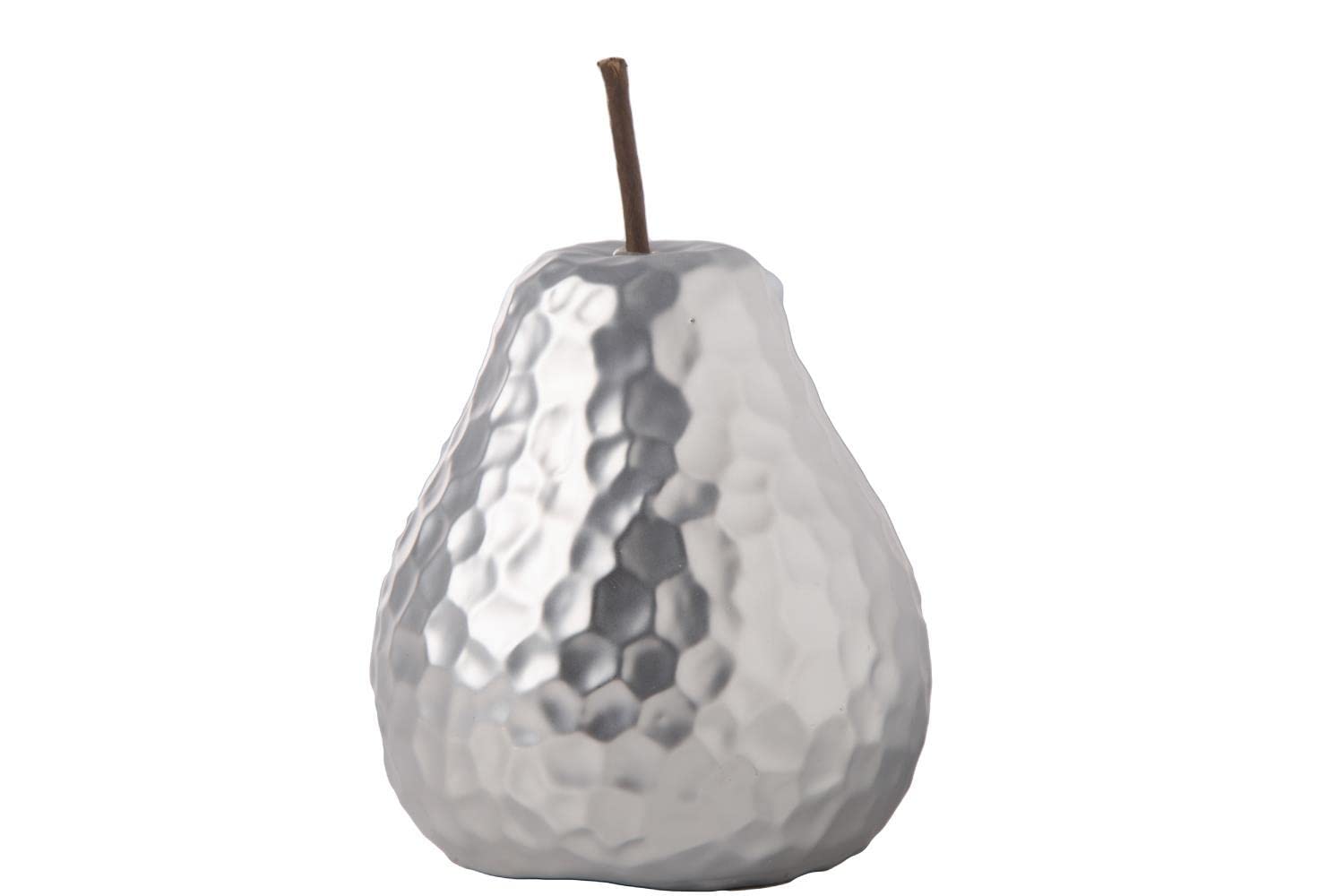 Elegant Silver Finish Ceramic Pear Statue - Home Decor, Table Centerpiece, Gift for Housewarming & Wedding (15251)