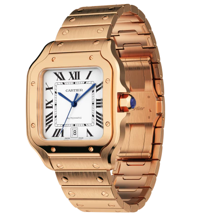 Cartier Santos Rose Gold Men's Luxury Watch - Classic Swiss Automatic Timepiece for Business, Gifts & Special Occasions