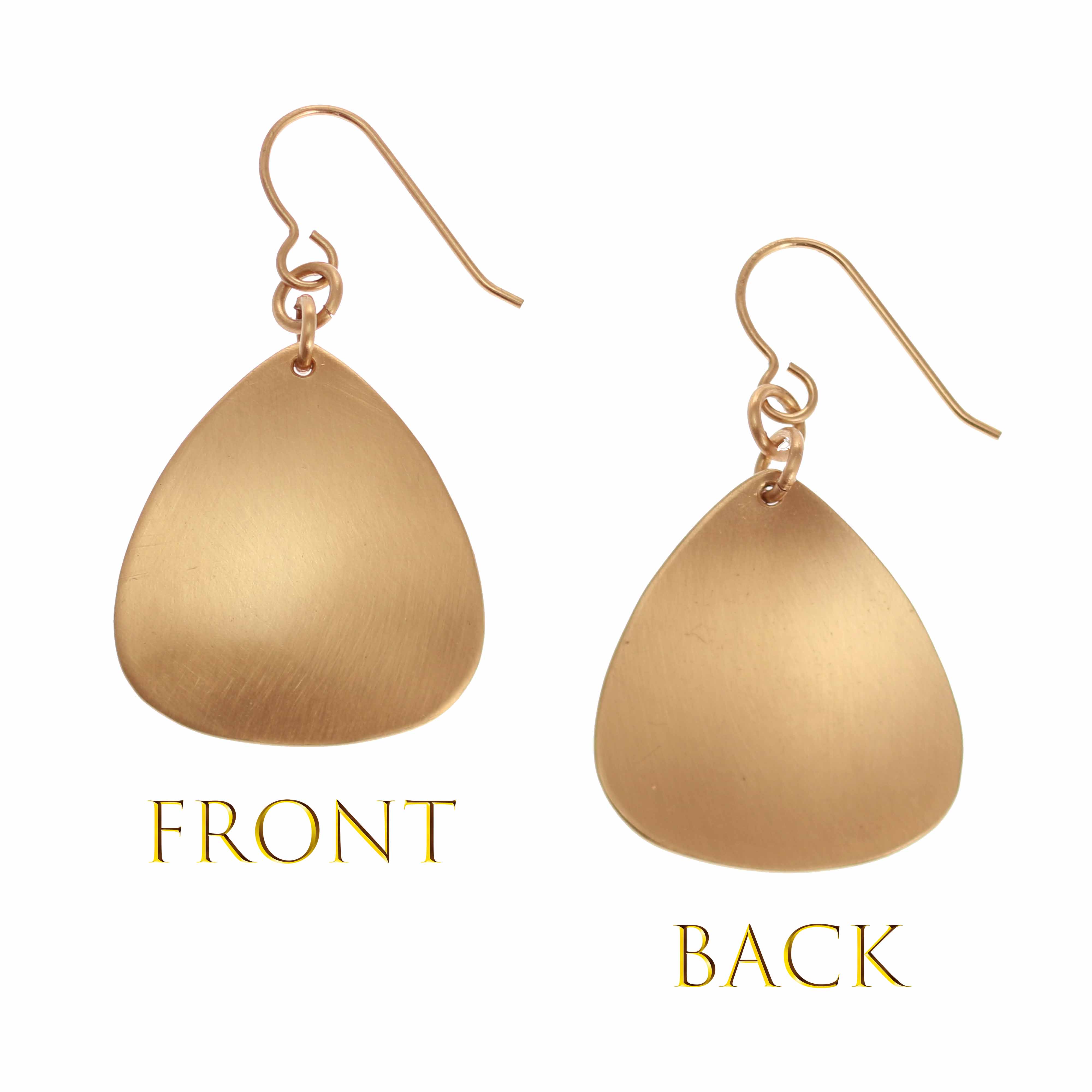 Brushed Bronze Triangular Drop Earrings for Women - Elegant Geometric Dangle Earrings for Party, Wedding & Everyday Wear
