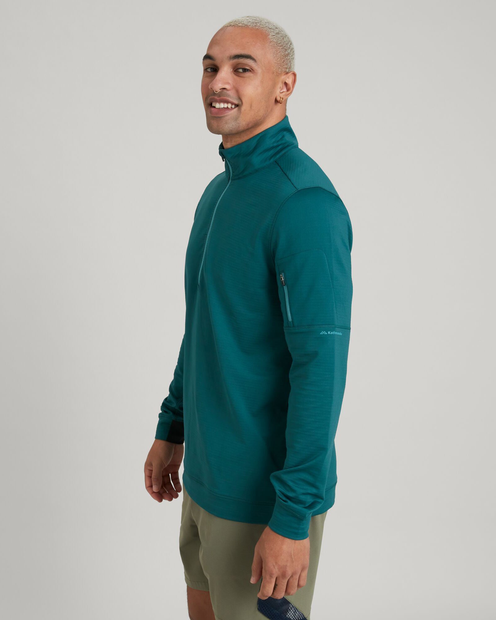 WELL.DER.NESS Men's Quarter Zip Pullover Fleece Sweatshirt - Lightweight, Breathable & Comfortable for Outdoor Activities, Hiking, Running & Casual Wear