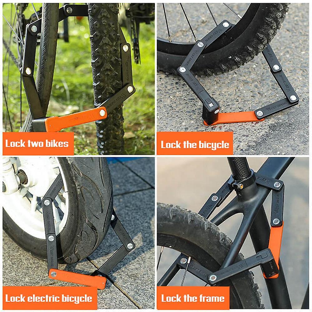 WB Compact Folding Bike Lock - Lightweight & Secure Bicycle Lock for Commuters & Urban Riders - Perfect for City Cycling, Campus Security & Outdoor Adventures