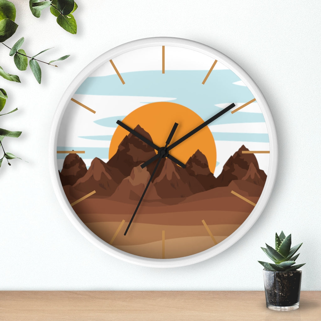 Sunrise Mountain Wall Clock - Large Modern Silent Non-Ticking Battery Operated Wall Decor for Living Room, Bedroom, Office - Perfect for Home, Office & Gift Giving