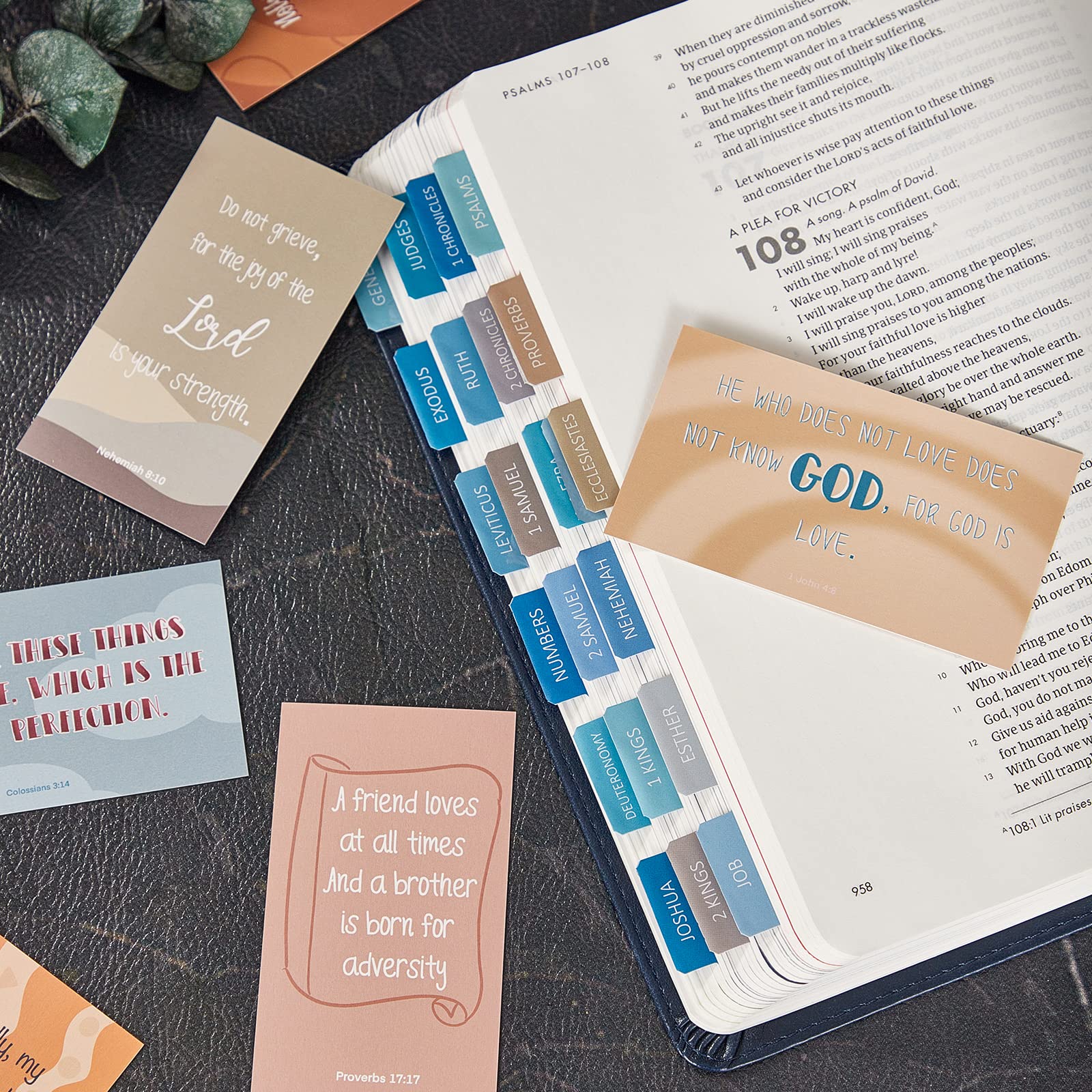 BRYTEFY 100 Earth Tone Prayer Cards with Inspirational Bible Verses - Assorted Mini Scripture Encouragement Cards for Christian Gifts, Bible Study & Daily Devotion
