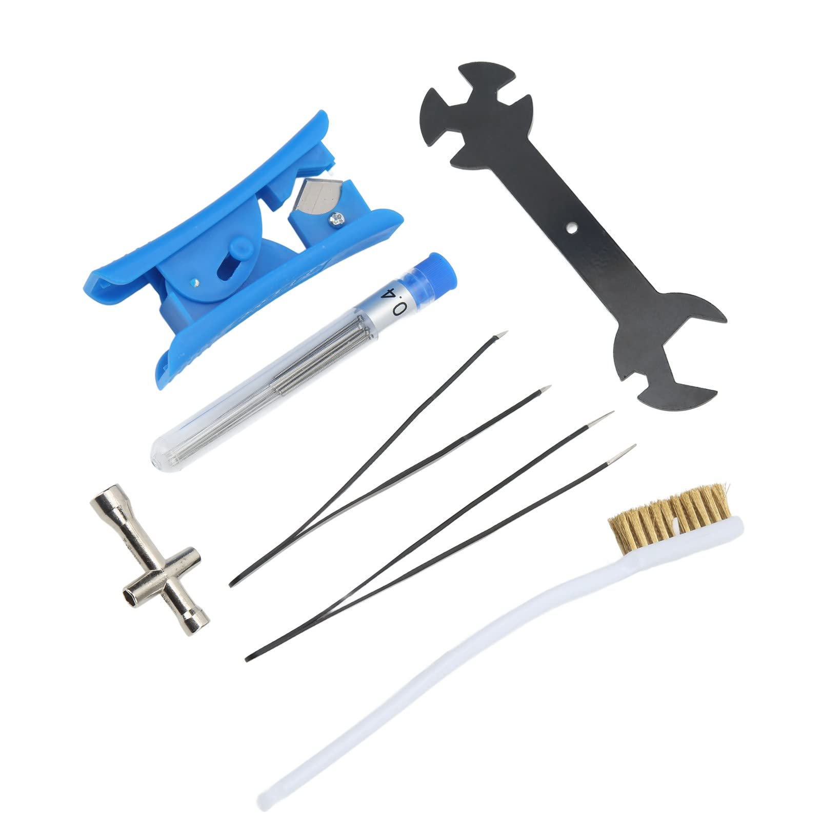 7Pcs 3D Printer Nozzle Cleaning Kit - Includes Tweezers, Brush & Wrench Tools for Ender 3, CR-10, Anycubic | Essential Maintenance Set for Smooth 3D Printing & Filament Removal