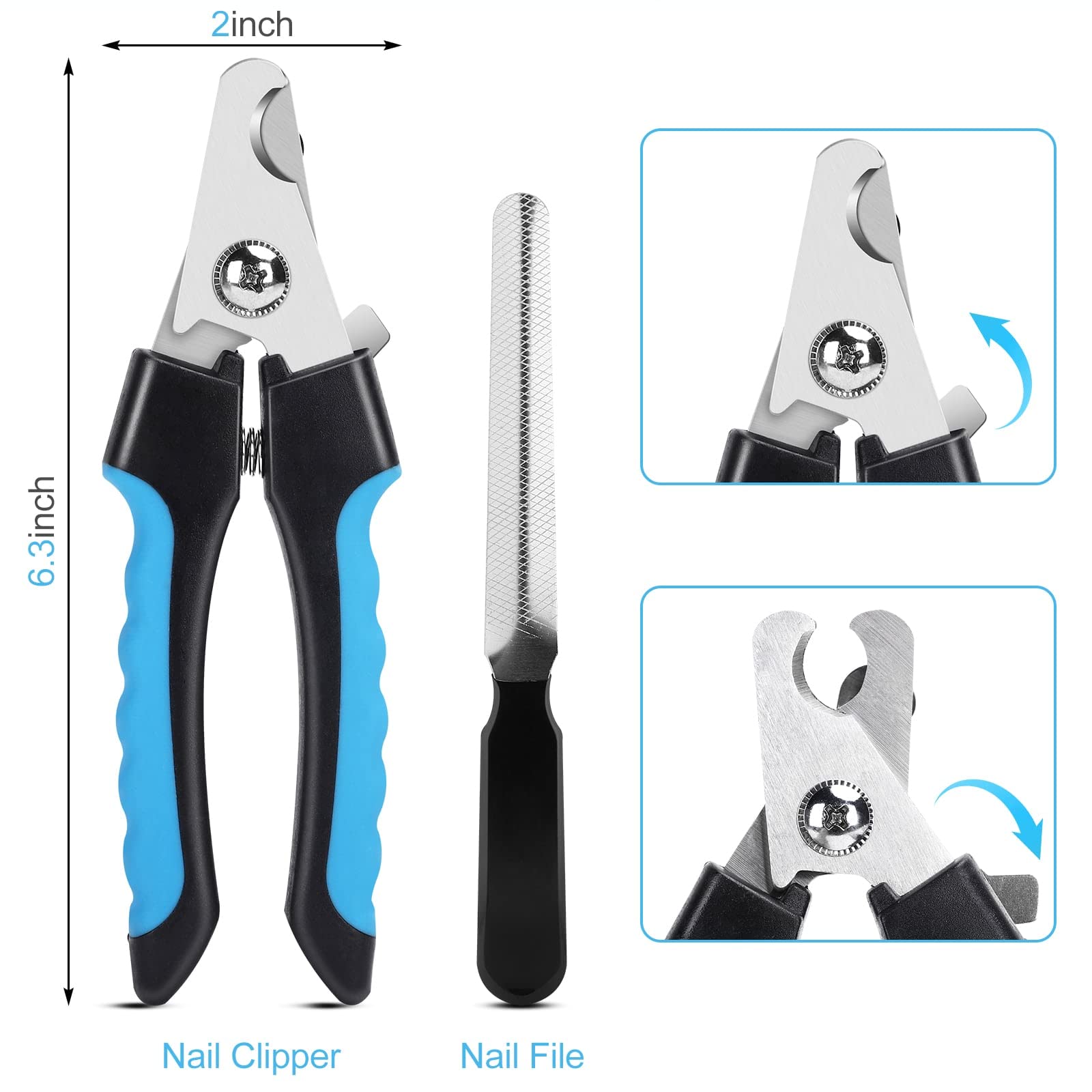 Affenhuahua & Small Dog Nail Clippers - Stainless Steel Pet Nail Trimmer with Safety Guard to Prevent Over Cutting - Sharp & Easy to Use Dog Grooming Tool for Mixed Breed Puppies - Perfect for Home Grooming & Nail Care