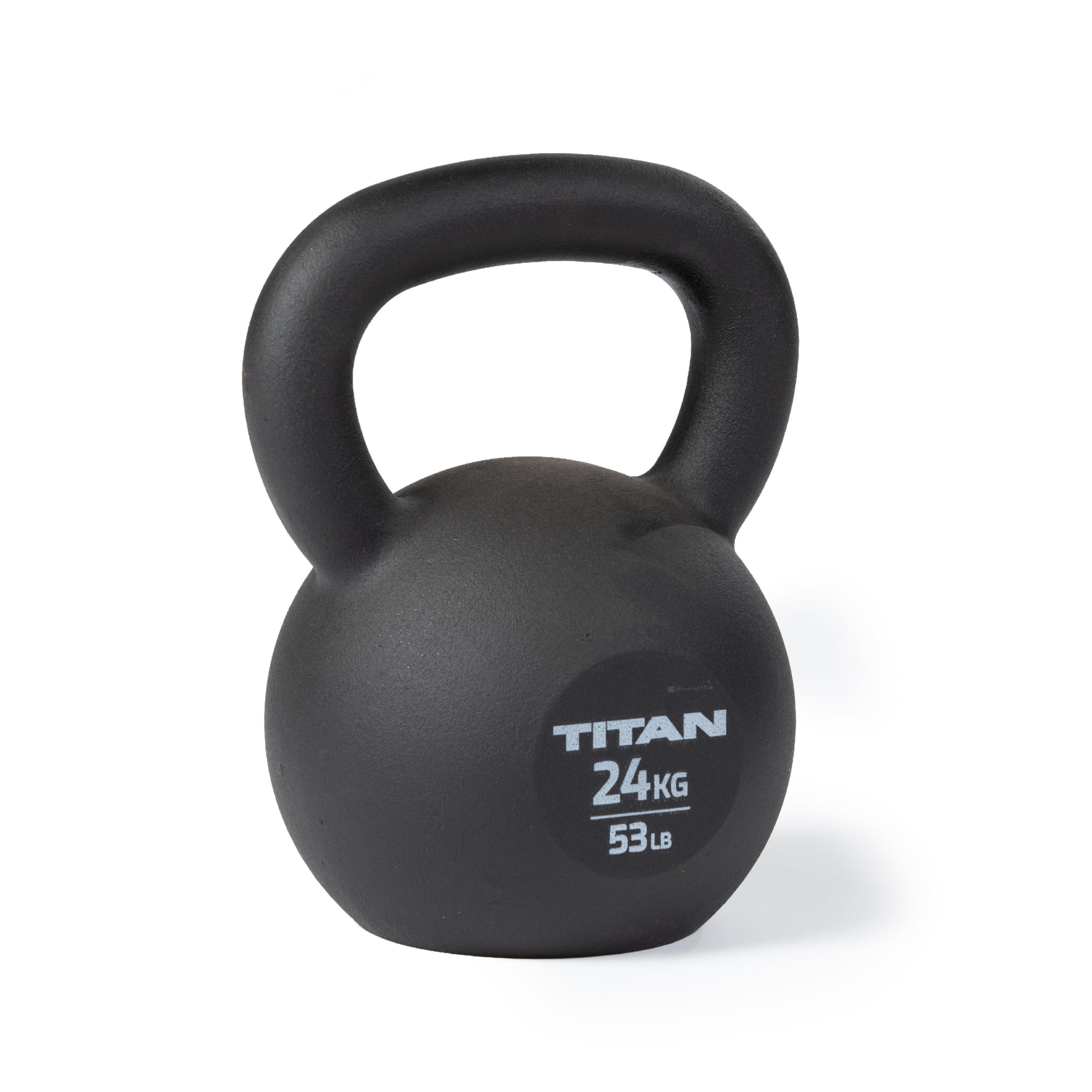 Titan Fitness Cast Iron Kettlebell - Single Piece Casting with KG & LB Markings for Full Body Workout - Perfect for Home Gym, CrossFit, Strength Training & Functional Fitness
