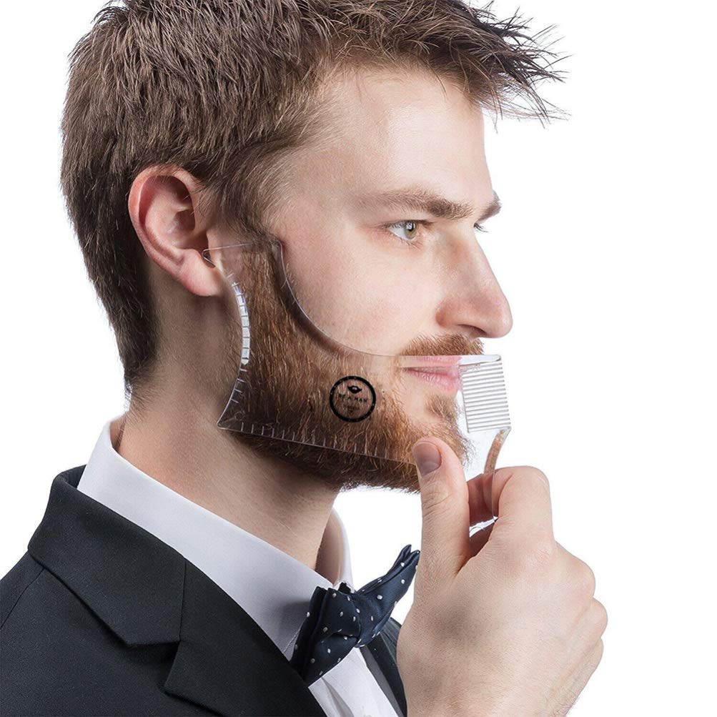 **Healifty 2-Pack Beard Styling Kit - Precision Beard Shaper, Mustache Comb & Razor Tool for Men - Perfect for Trimming, Shaping & Grooming - Ideal for Home & Barber Use**