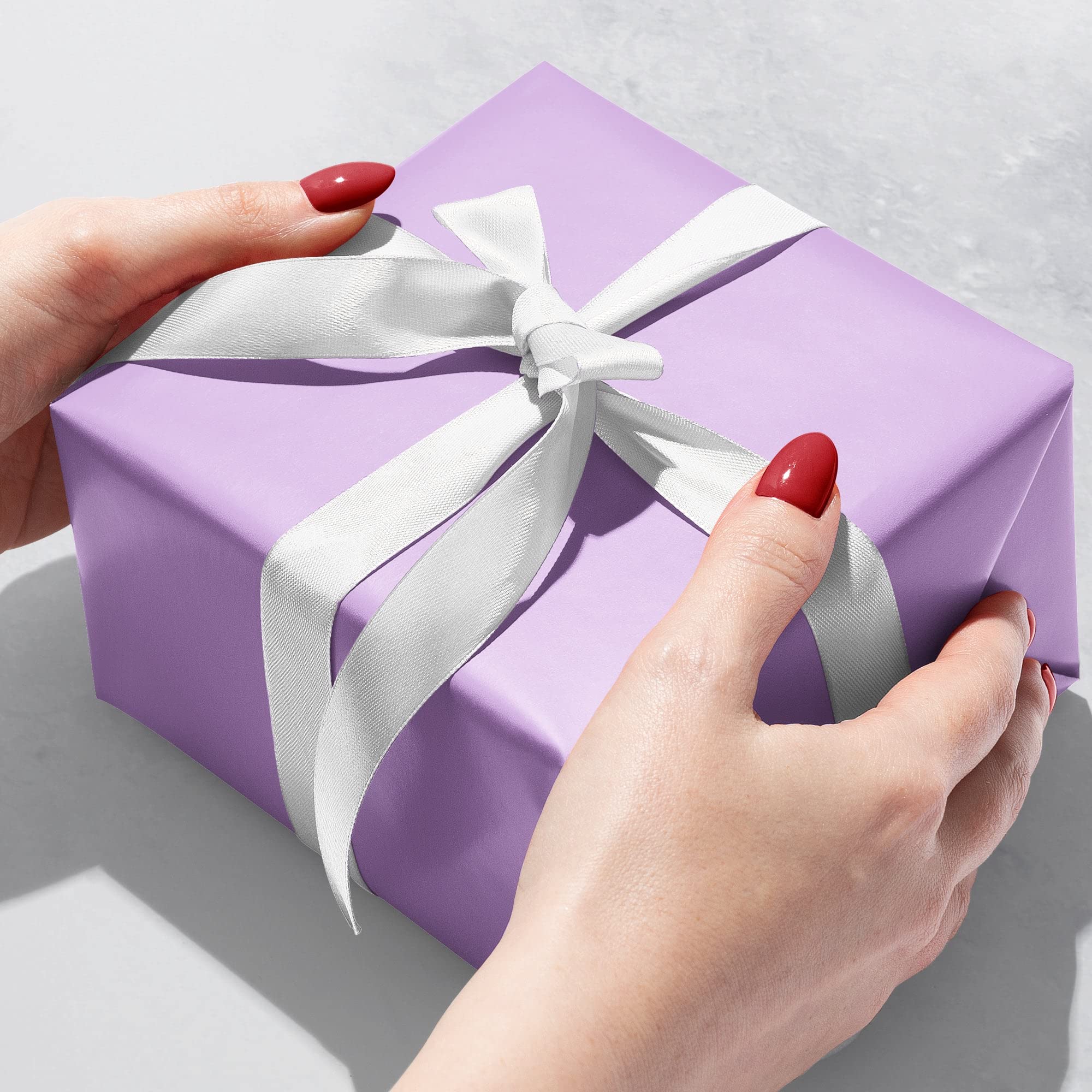 Jillson Roberts Bulk Gift Wrap - Everyday Gift Wrapping Paper Supplies, Lavender Matte Finish, 417 Feet x 24 Inches (1/2 Ream) - Perfect for Holidays, Birthdays & Party Gift Packaging