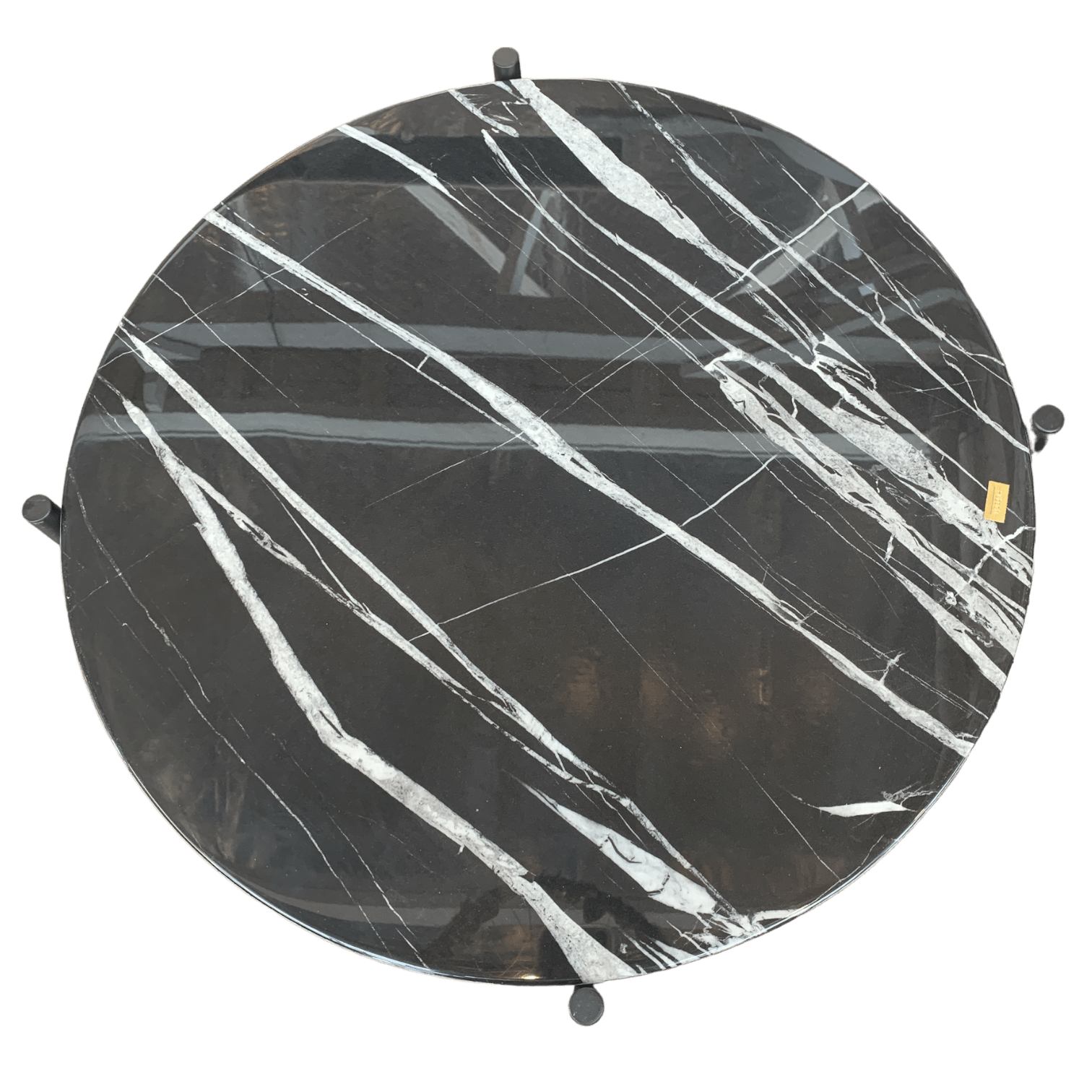 Modern Black Marble & Smoked Glass Coffee Table - Elegant Living Room Centerpiece for Home Decor, Perfect for Lounges, Apartments and Office Spaces