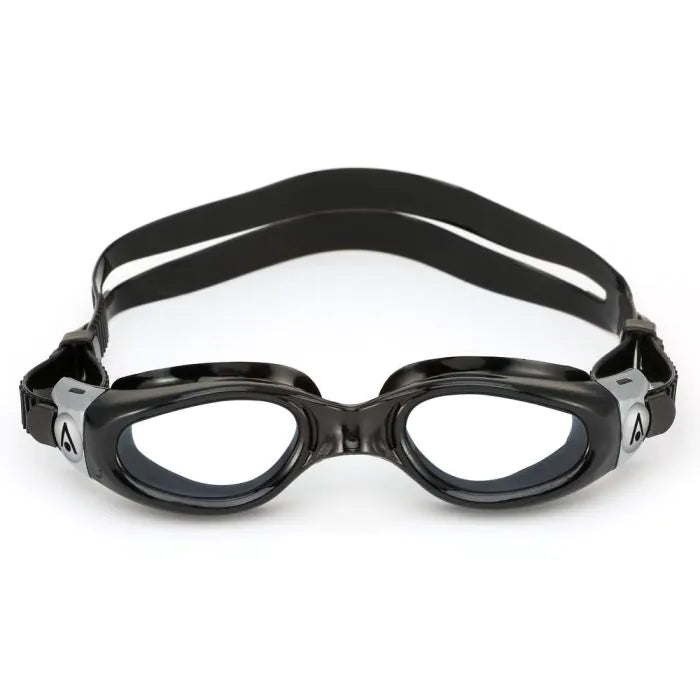 Aqua Sphere Kaiman Small A1 Swimming Goggles - Black/Black with Clear Lens for Pool, Open Water & Competitive Swimming