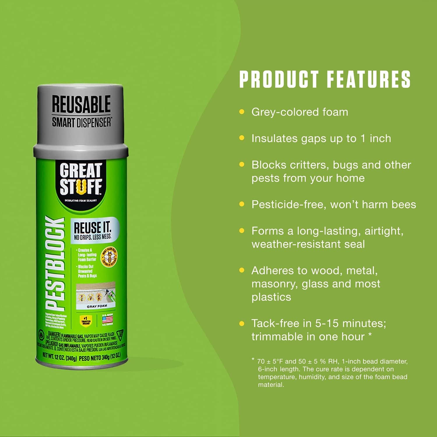 Great Stuff 99112809 Smart Dispenser Expanding Foam Sealant - Grey - for Home Insulation, Gaps & Cracks, DIY Projects & Weatherproofing