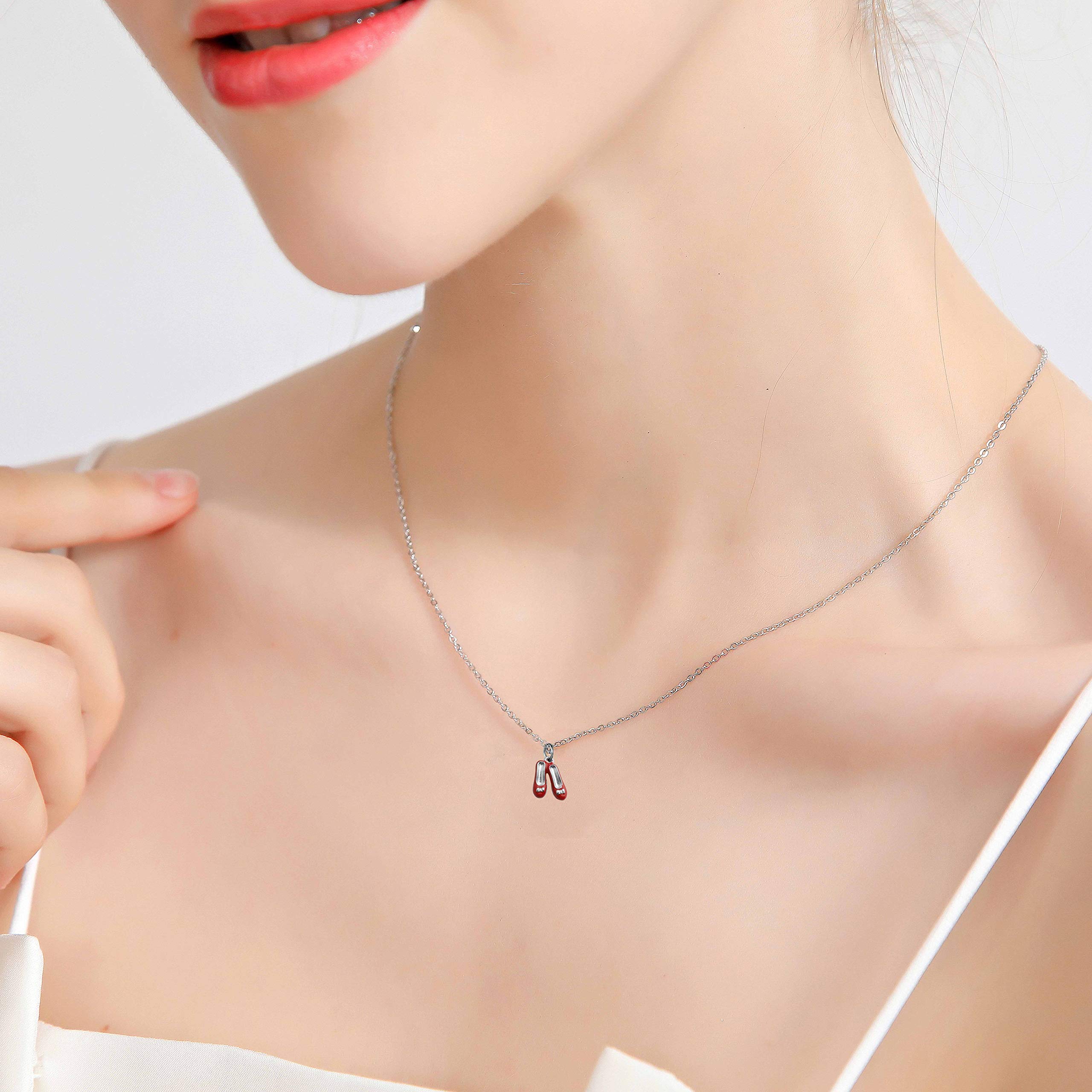 Sweet Home Inspired Necklace - Red Enamel Shoe Charm Pendant Jewelry | Perfect Gift for K-Drama Fans & Anime Lovers | Great for Cosplay, Birthday Presents & Fashion Accessories