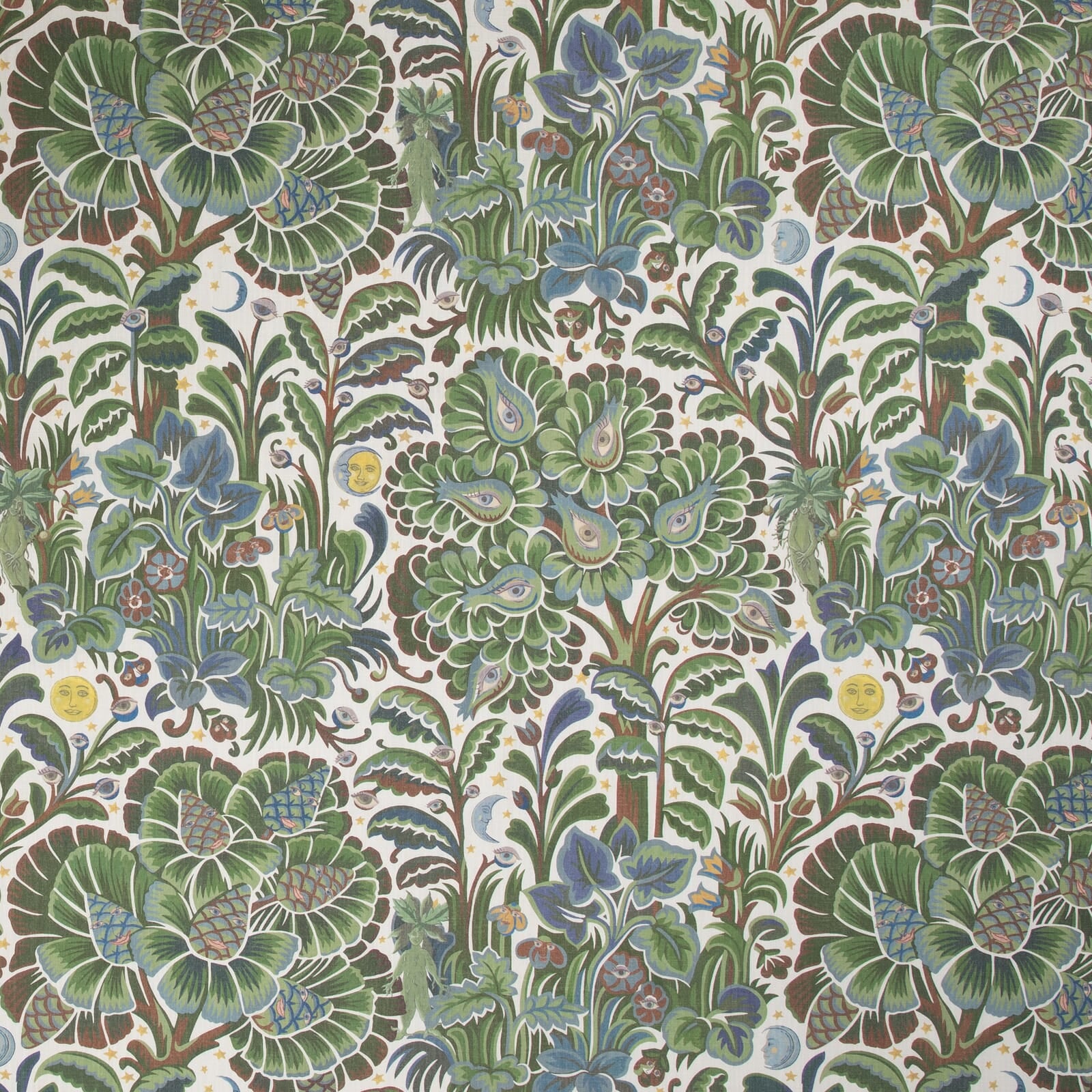 MOON GARDEN Wallpaper Sample - Verde Green Peel & Stick Removable Wallpaper - Perfect for Bedroom, Nursery & Home Decor