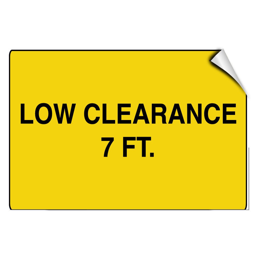 7 Ft Low Clearance Warning Decal - Durable Adhesive Sticker for Any Surface | Perfect for Garages, Warehouses & Industrial Areas