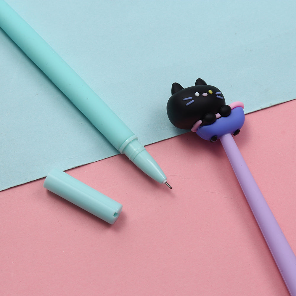 Black Cat Wiggle Gel Pen - Smooth Writing Gel Ink Pens for School, Office & Note Taking - Fun Wiggling Cat Design for Kids & Adults - Perfect for Journaling, Drawing & Gifts