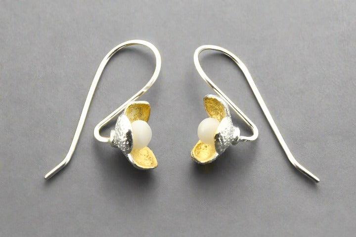 Elegant Mariposa Pearl Earrings in Sterling Silver & Gold - Perfect for Weddings, Parties & Special Occasions