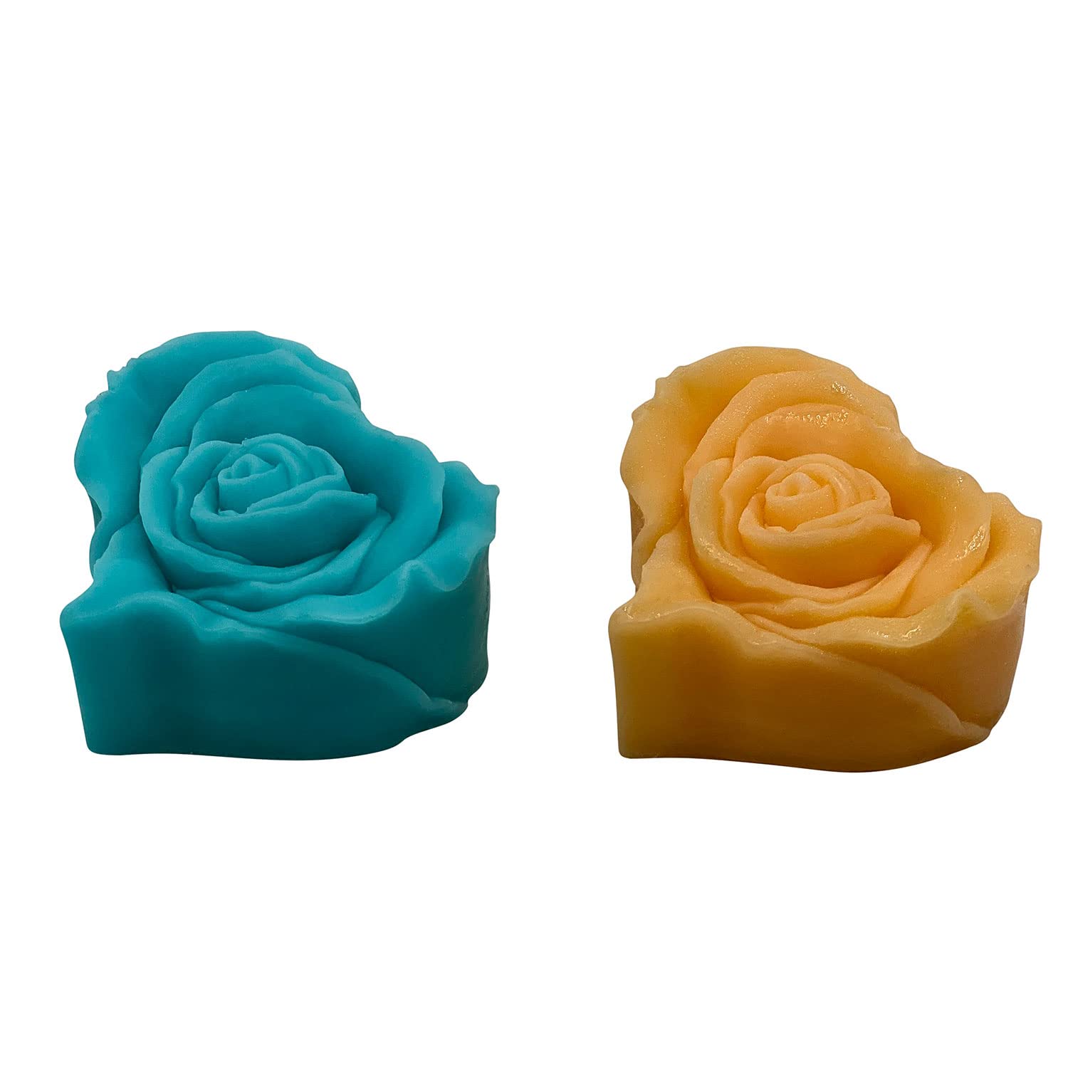 Monqui 2-Pack Rose Flower Silicone Molds for Candles, Chocolate, Soap & Resin Crafts - Perfect for Wedding Favors, Valentine's Gifts & DIY Home Decor
