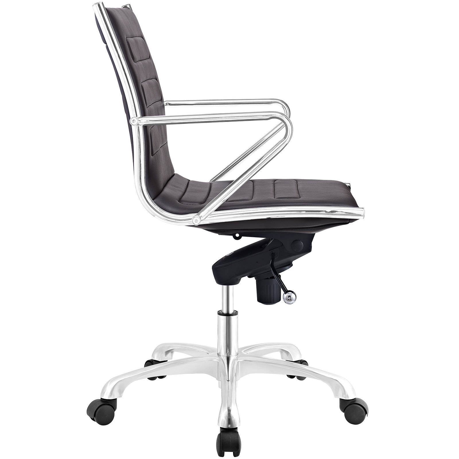 Modway Ascend Brown Faux Leather Adjustable Swivel Office Chair - Ergonomic Desk Chair for Home & Office Workspace, Gaming, Study, and Conference Room Use
