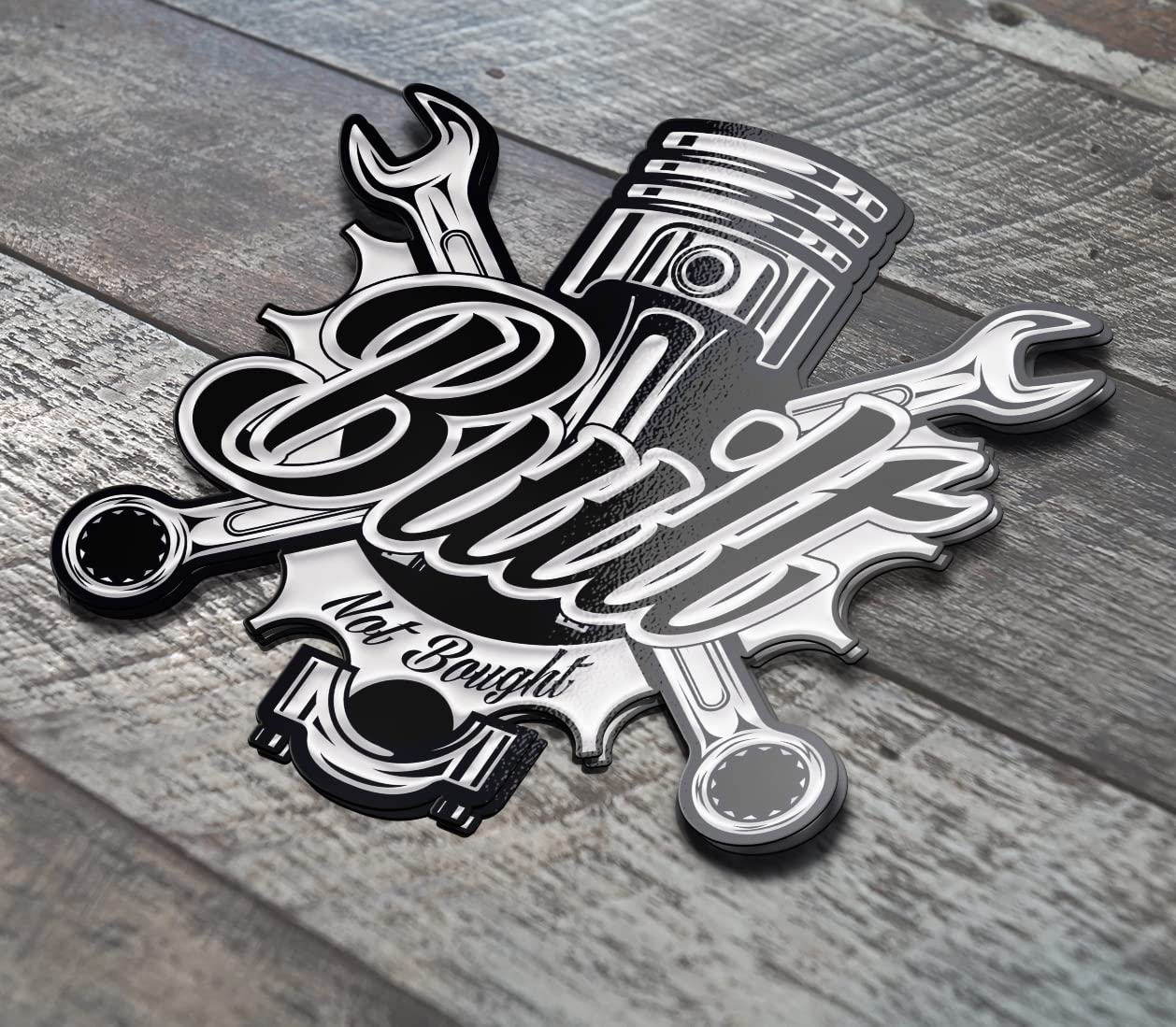 Built Not Bought Vinyl Decal Stickers - 5 Inch UV Resistant Car, Truck, Motorcycle, Laptop & Mug Decoration (3 Pack) - Perfect for Vehicles, Tech Gear & Outdoor Equipment Customization